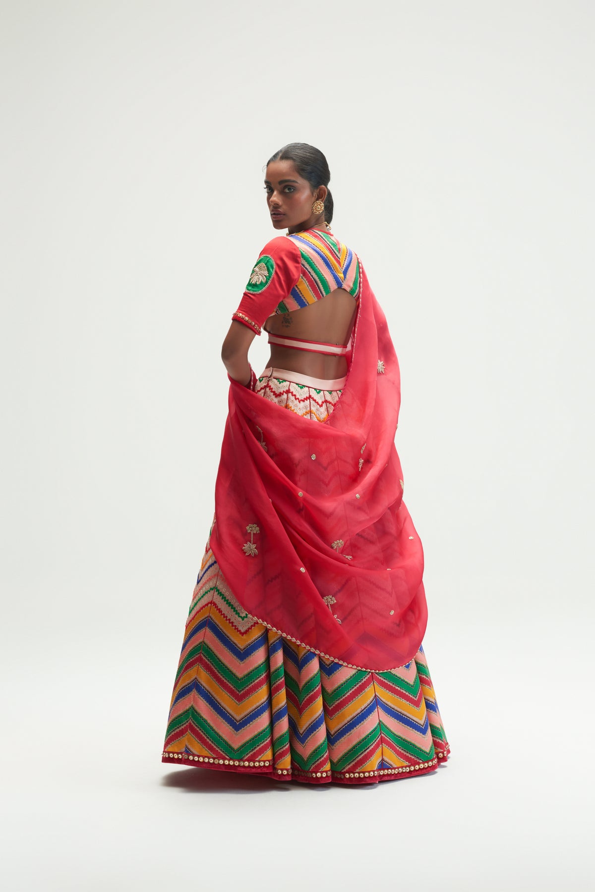 Amer Stripe Lehenga Set