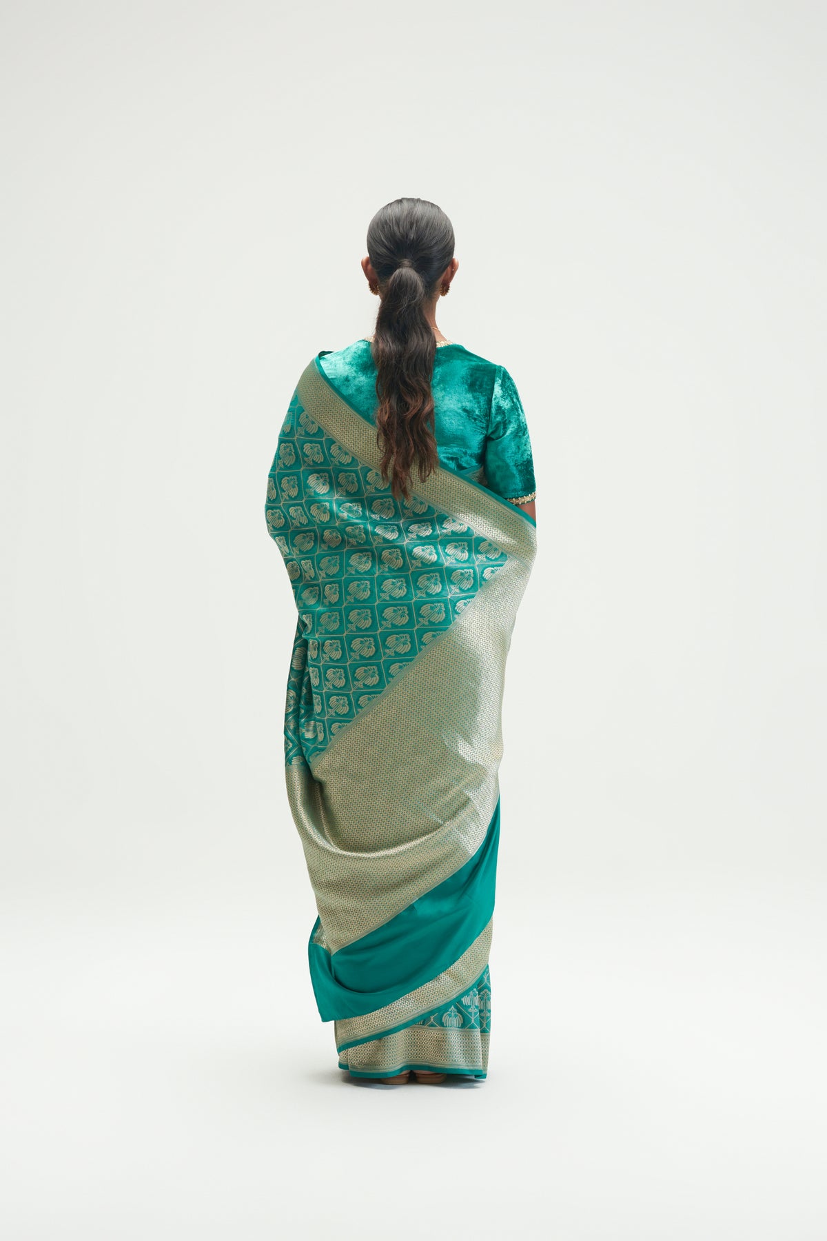 Sumer Teal Sapphire Saree