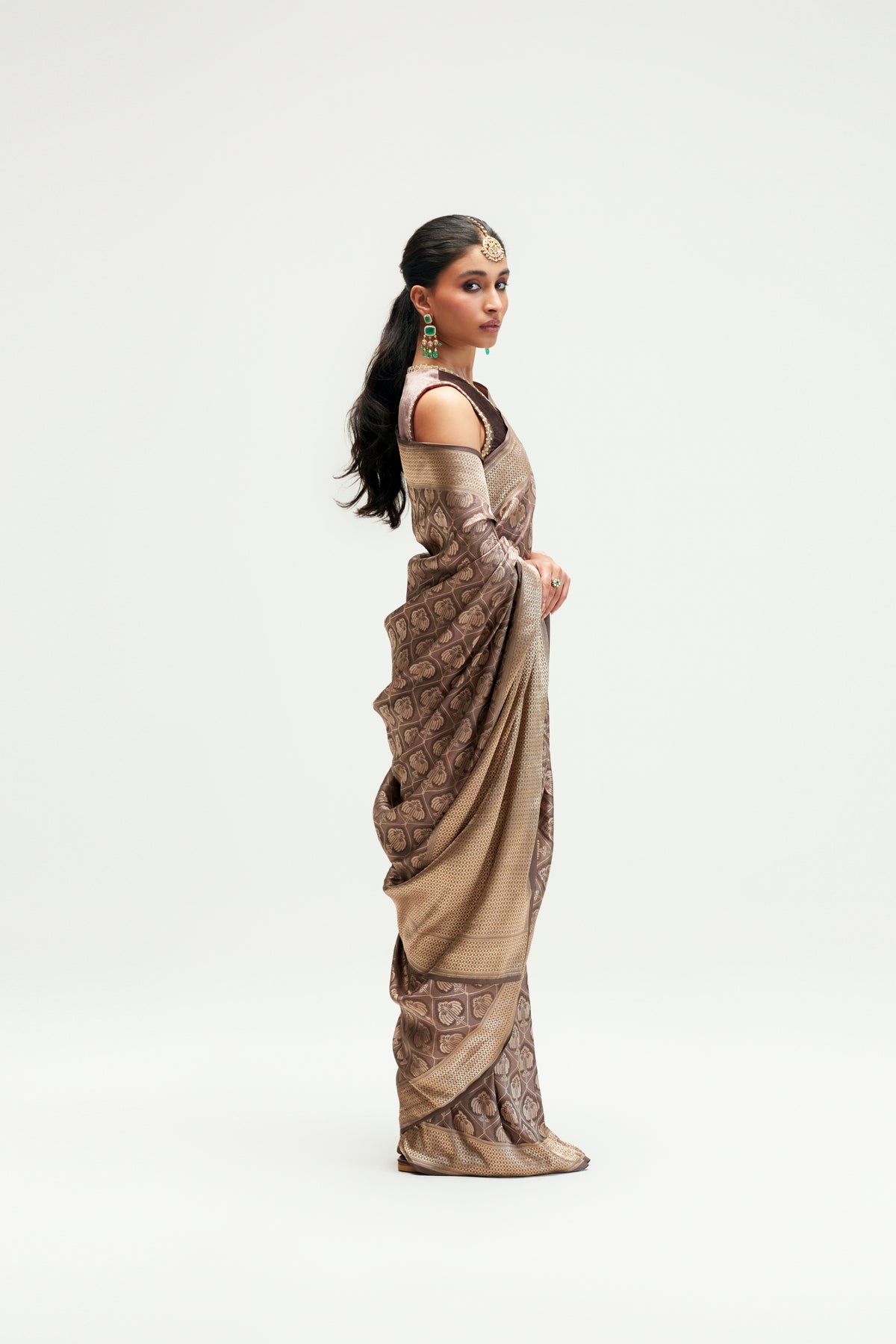 Sumer Mud Brown Saree