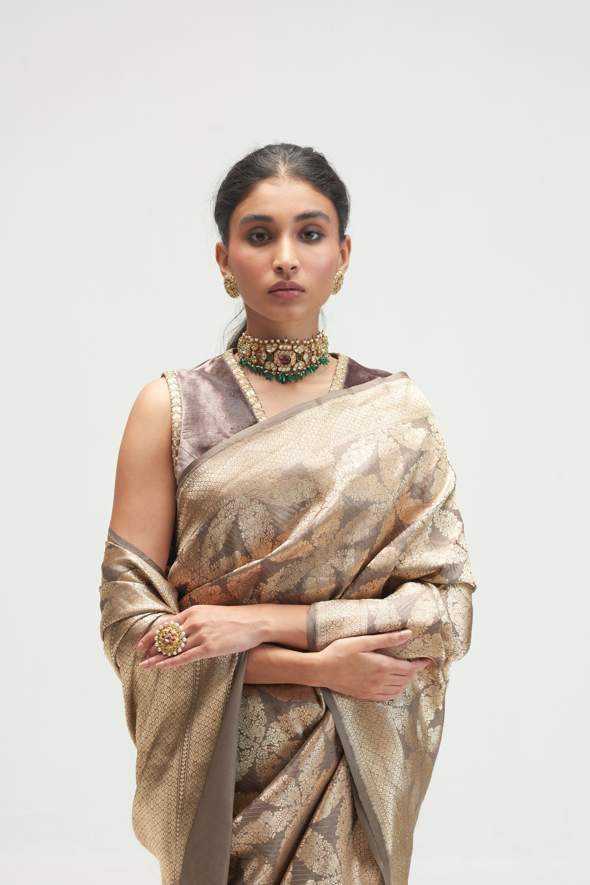 Nasreen Shadow Grey Saree