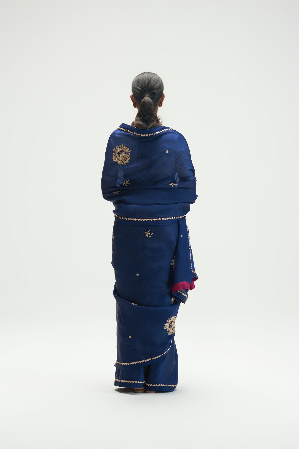 Saigon Embroidered Sapphire Saree