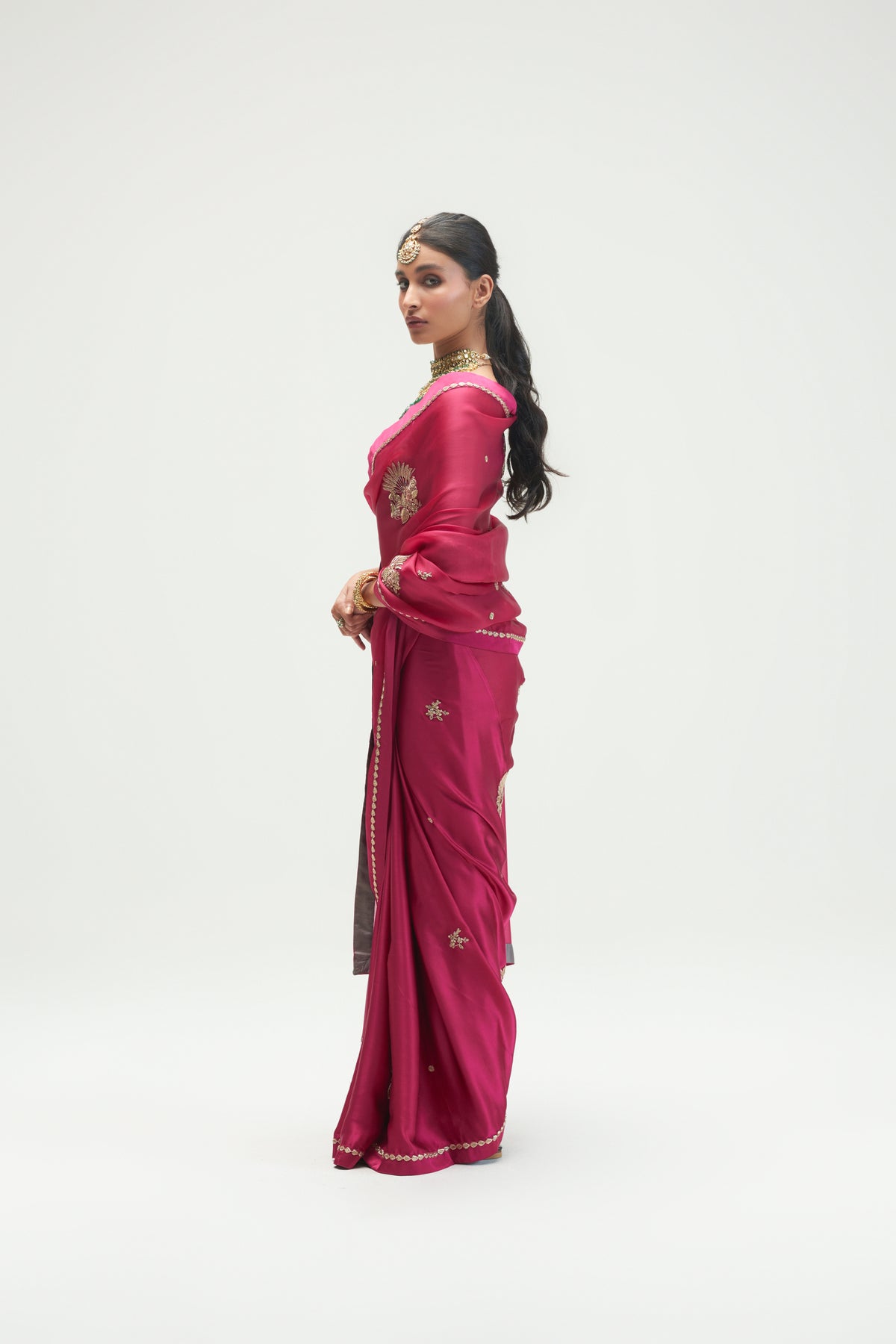 Saigon Embroidered Mulberry Saree