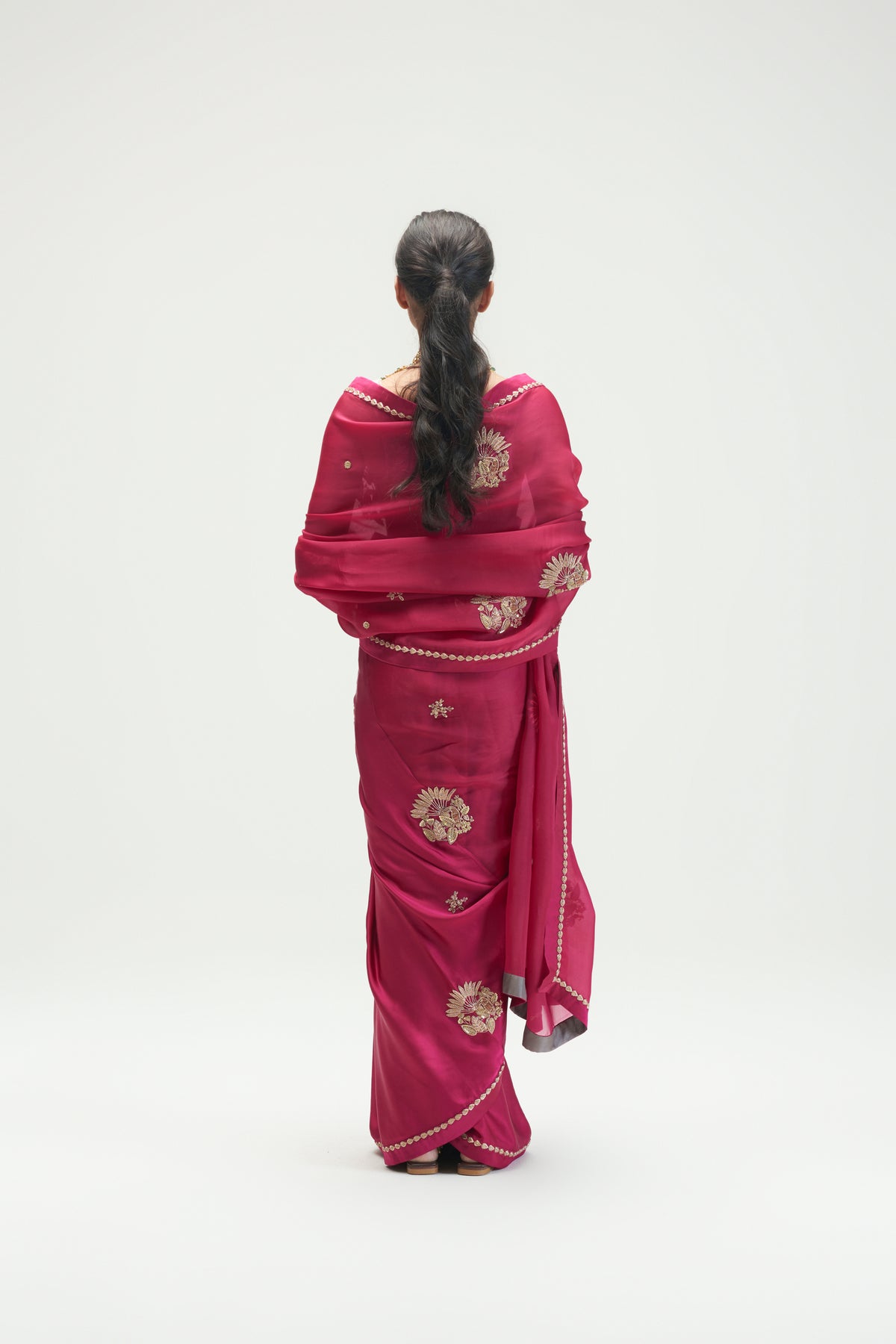 Saigon Embroidered Mulberry Saree