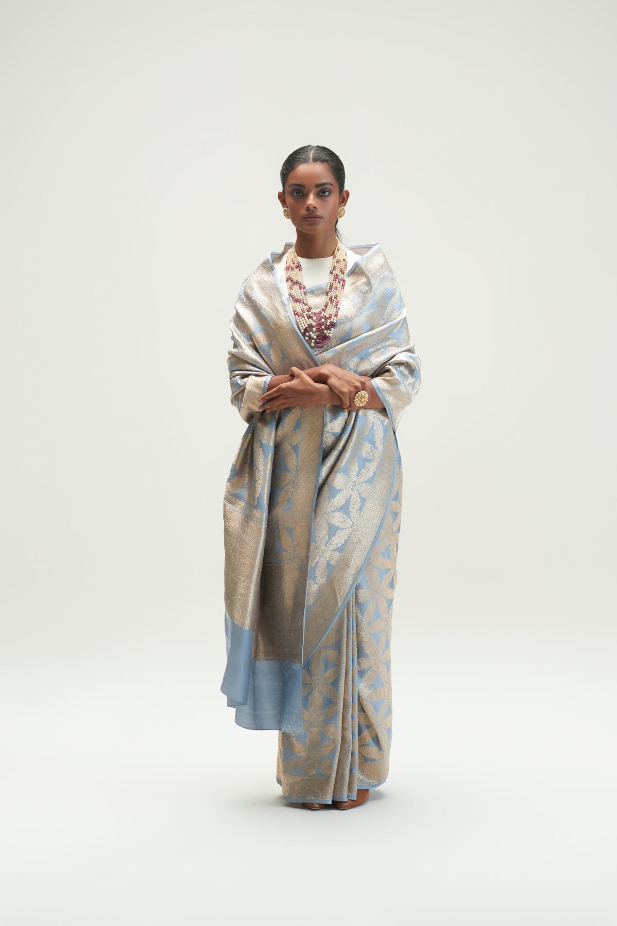 Nasreen Pale Blue Saree