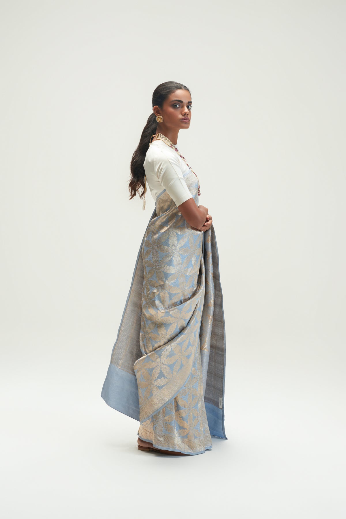 Nasreen Pale Blue Saree