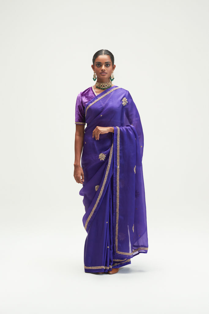 TRB TORTILLA BROWN CHAPA SILK PRINTED SAREE – The Revive Boutique