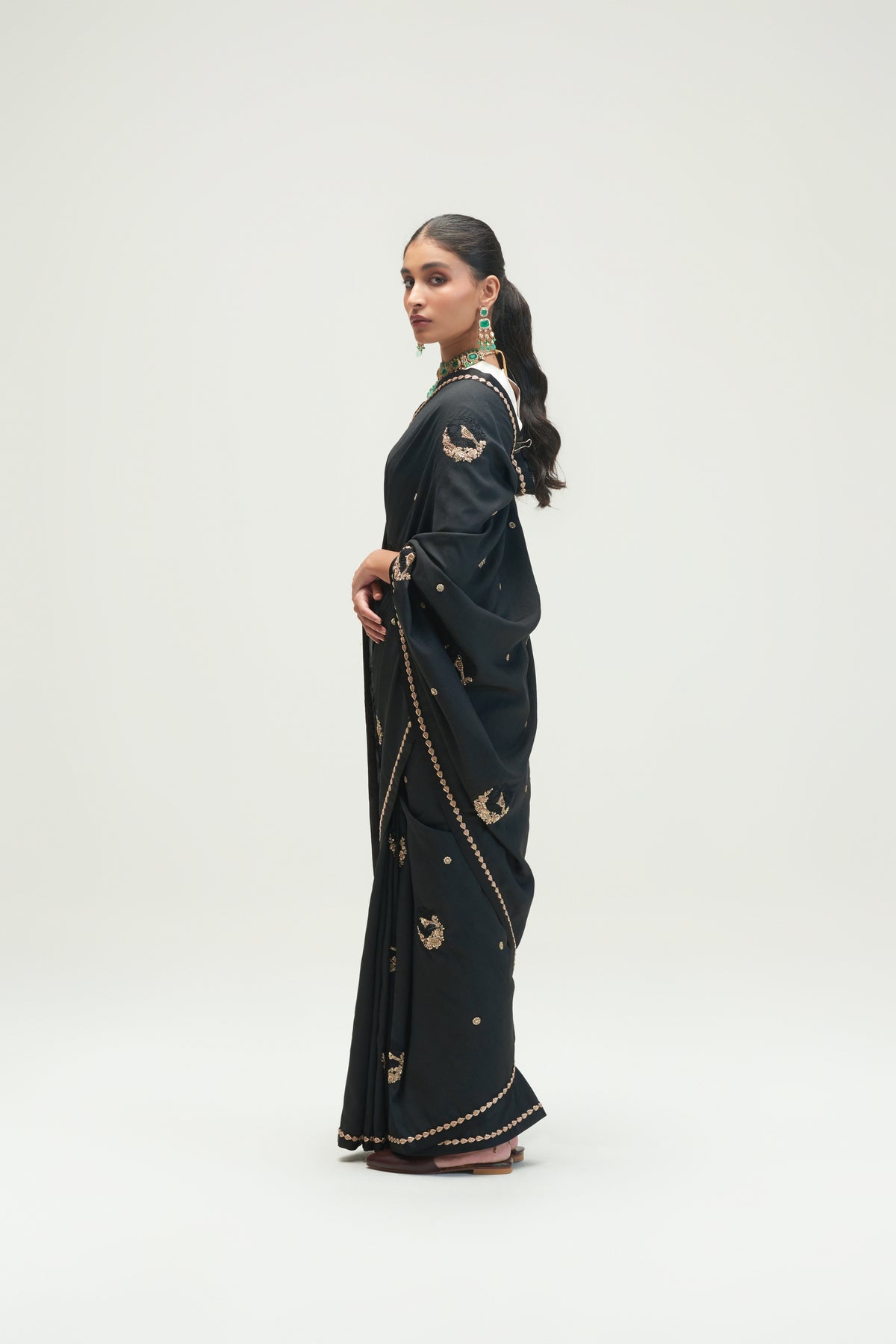 Naaz Charcoal Saree