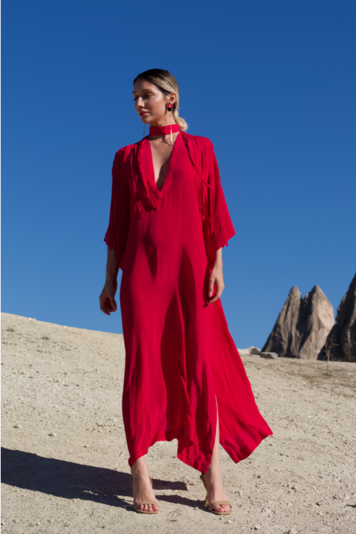 Boxy Kaftan With Fringes