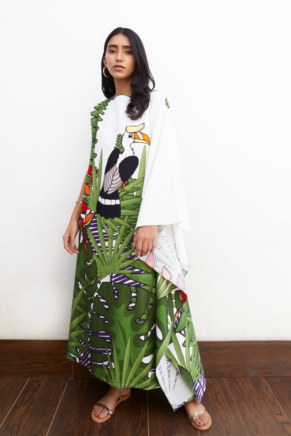 Parijat Print kaftan dress