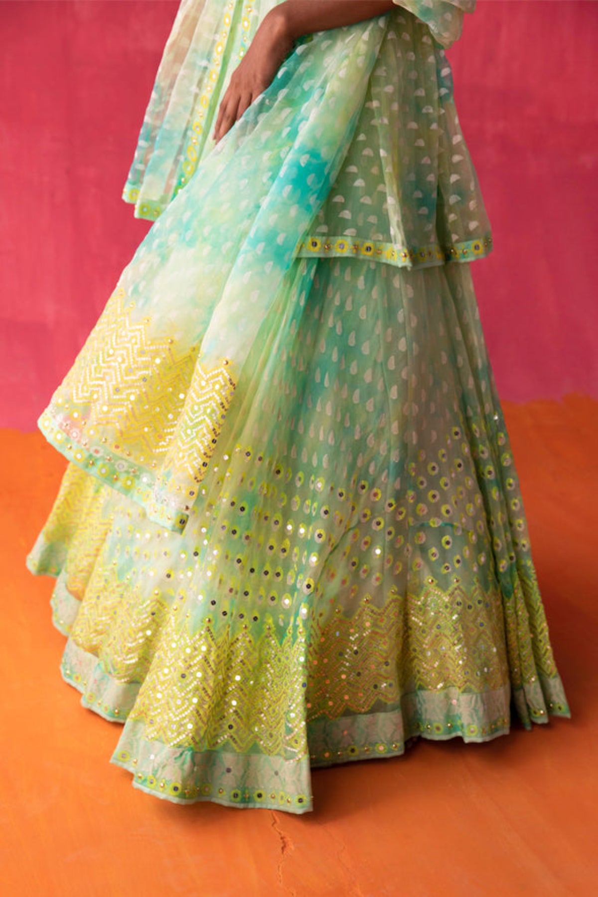 Shaded Stella Kurta Lehenga Set