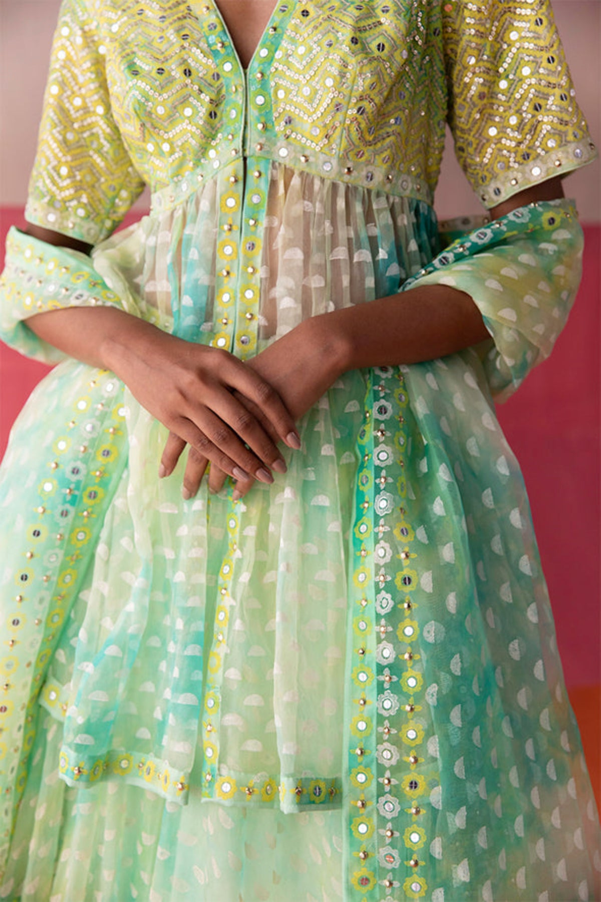 Shaded Stella Kurta Lehenga Set