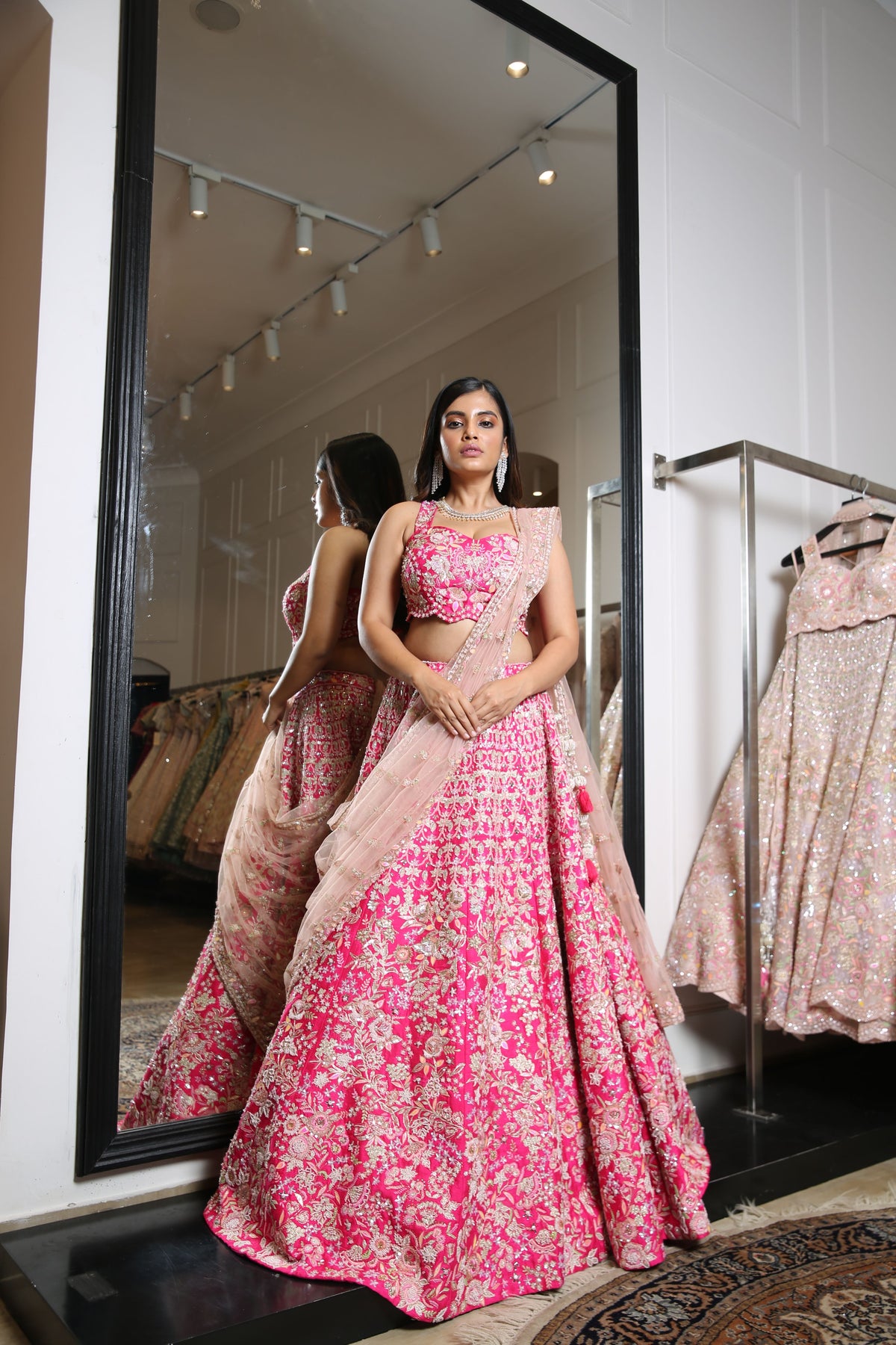 Pink Raw Silk Lehenga