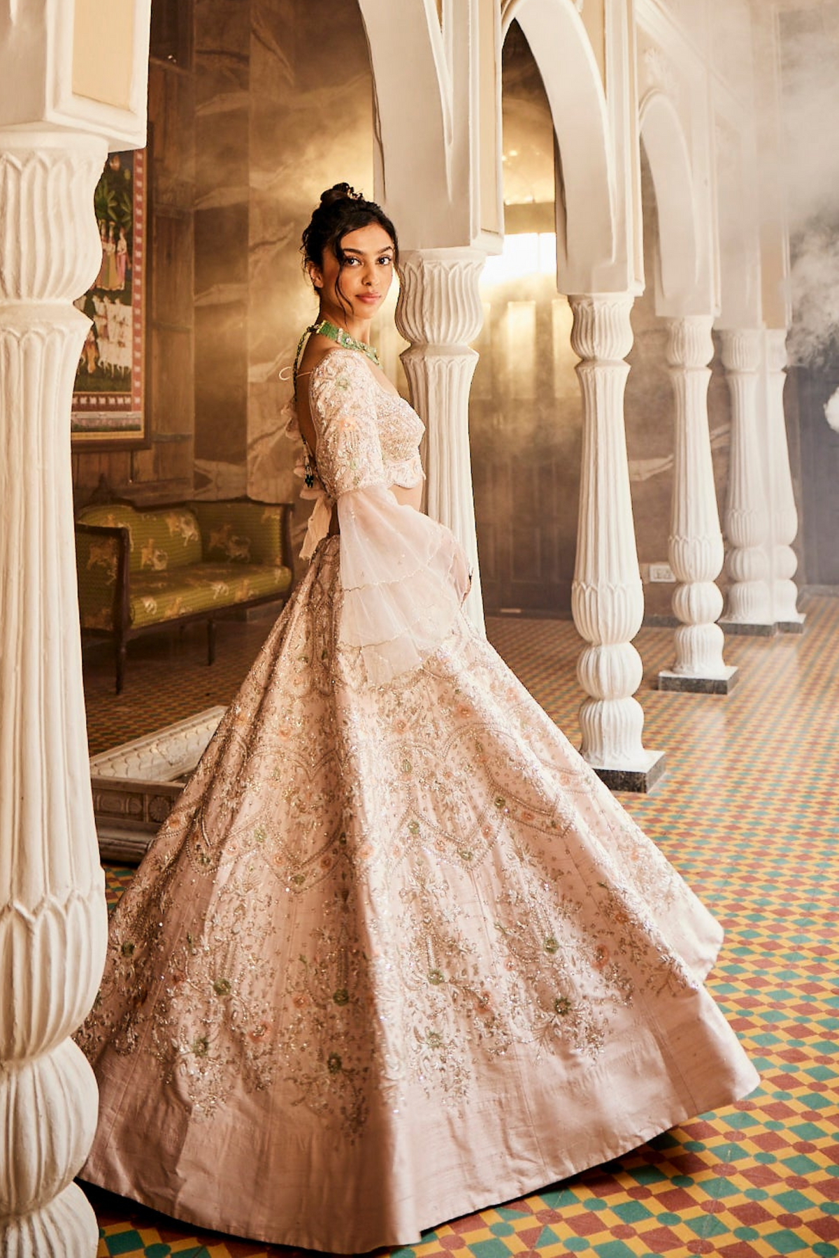 Nude Pink Lehenga Set