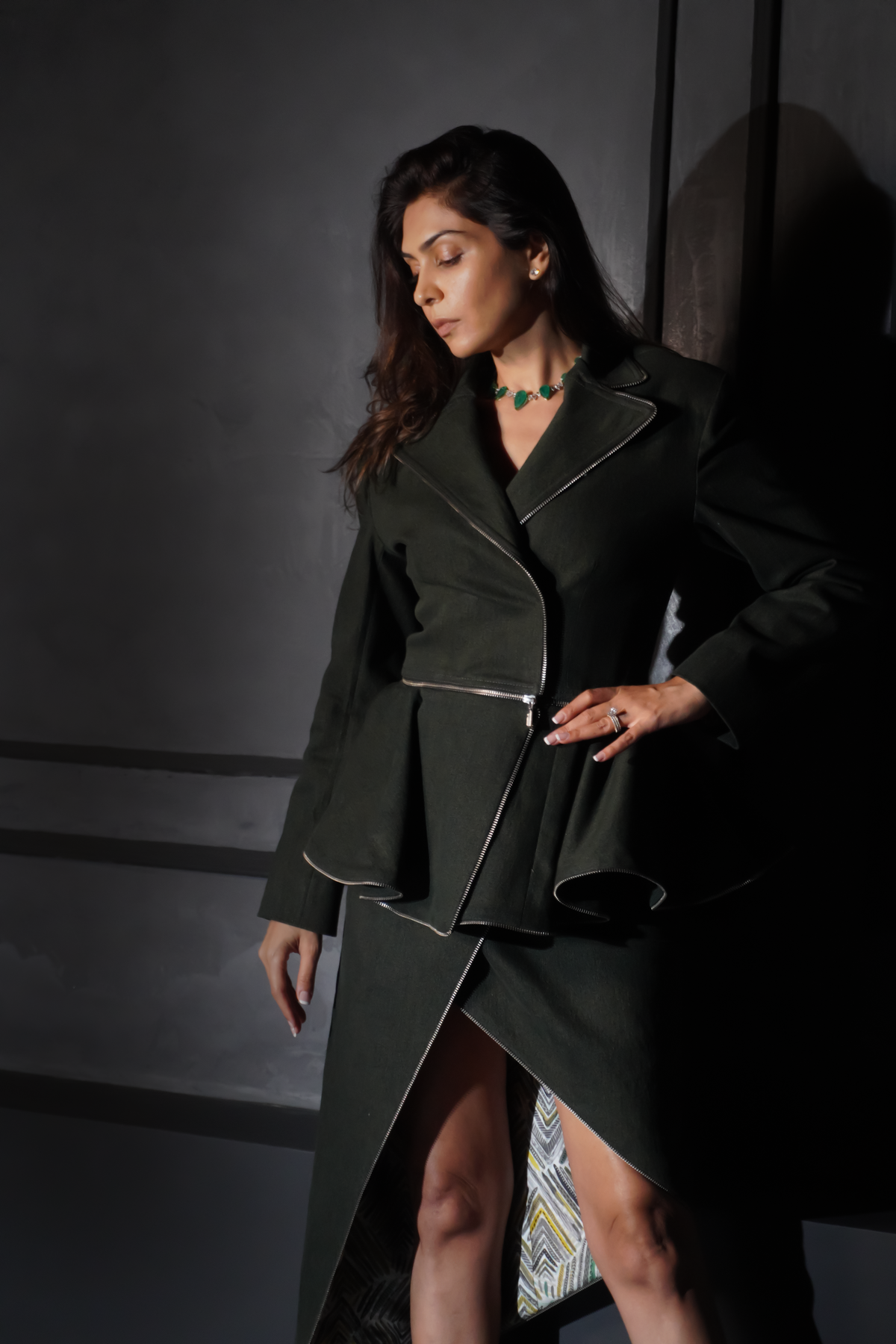 Olive Detachable Peplum Blazer