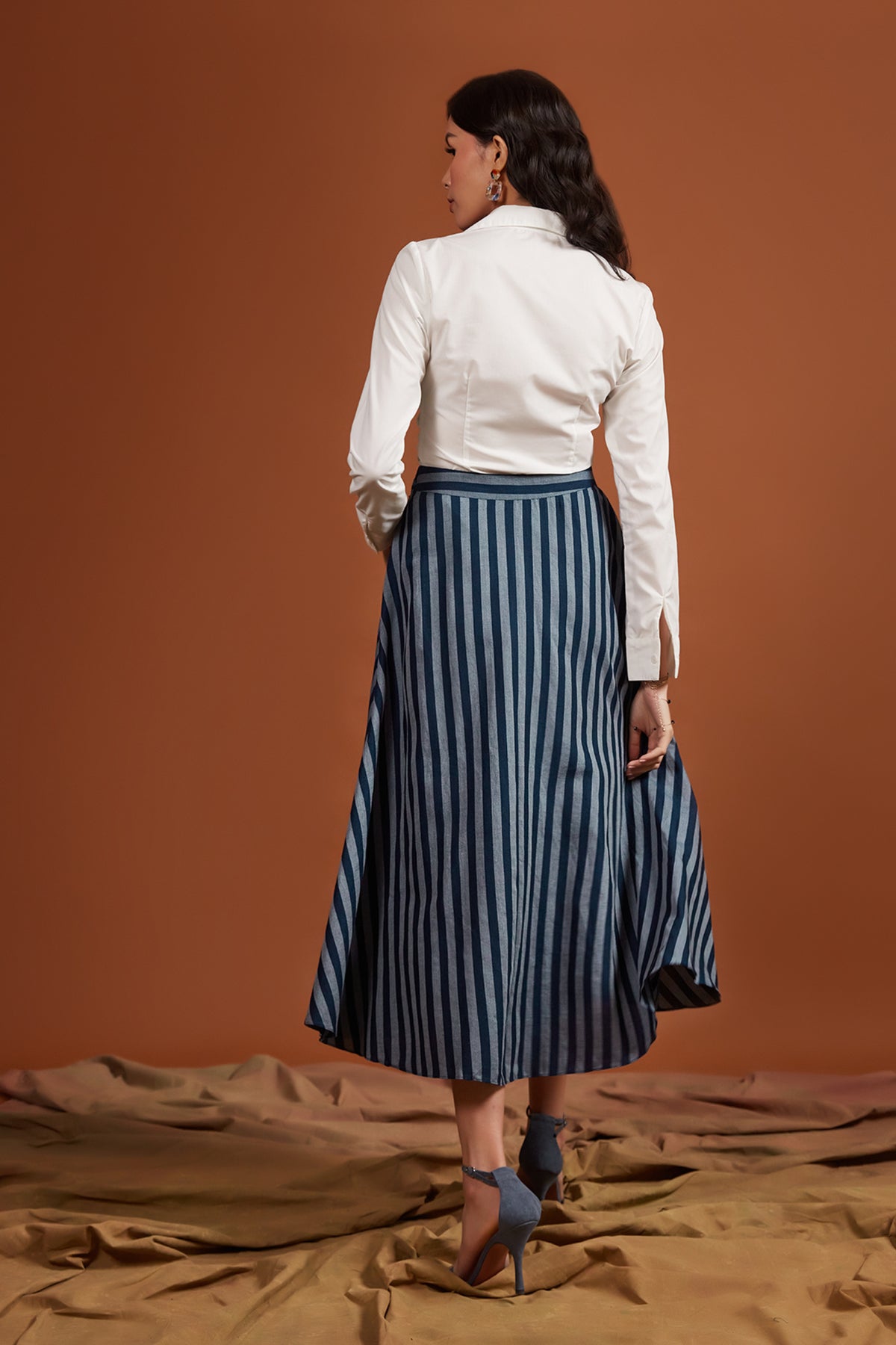 Navy Stripe Skirt