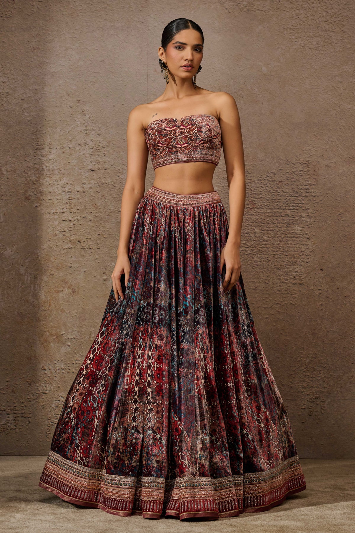 Classic Printed Cape Lehenga Set