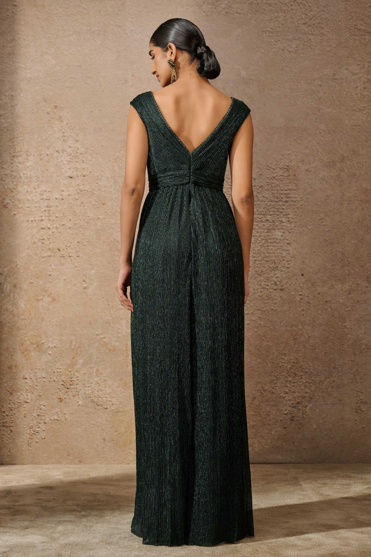 Signature Crinkle Jewel Emerald Jumpsuit