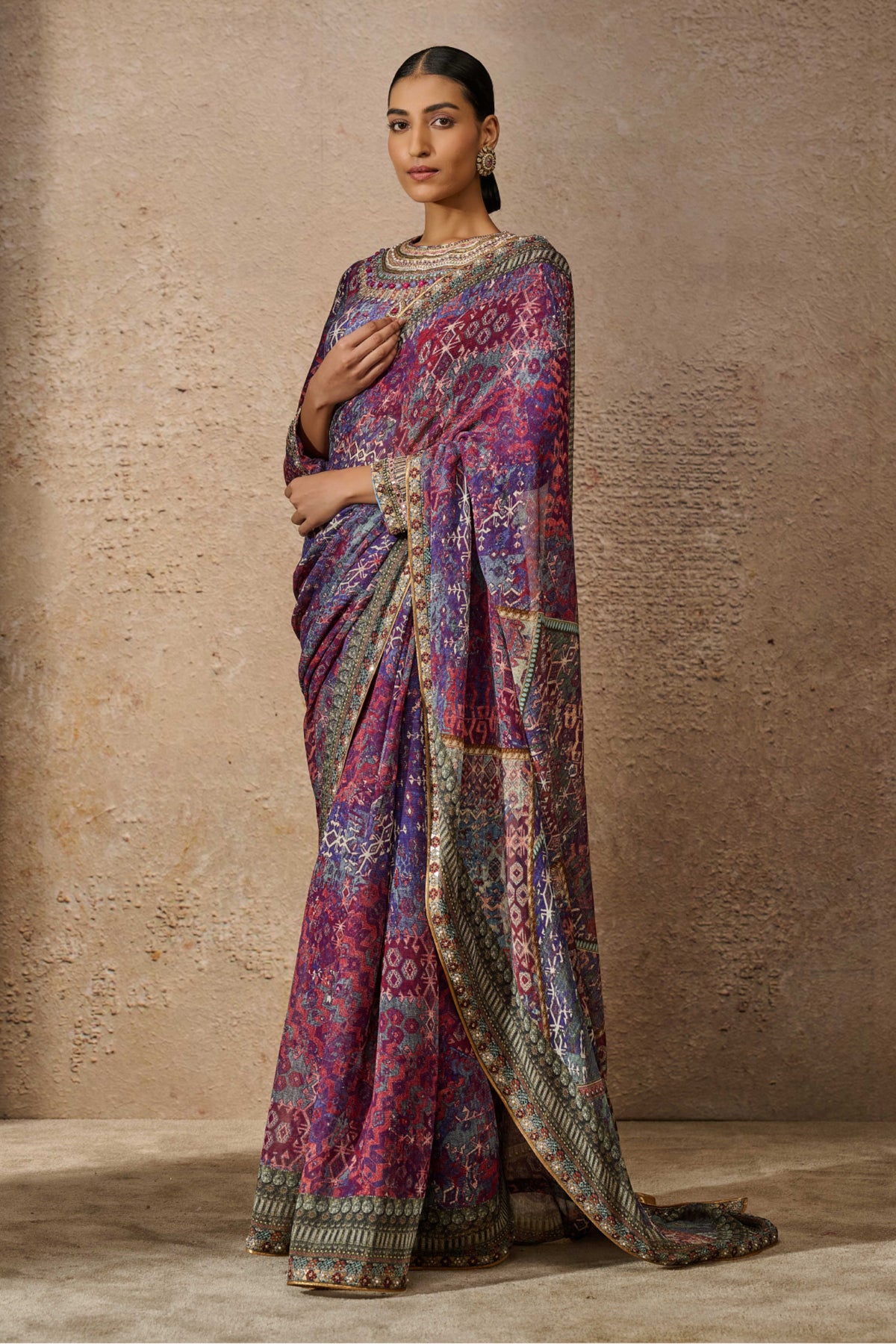 Classic Printed Saree Set