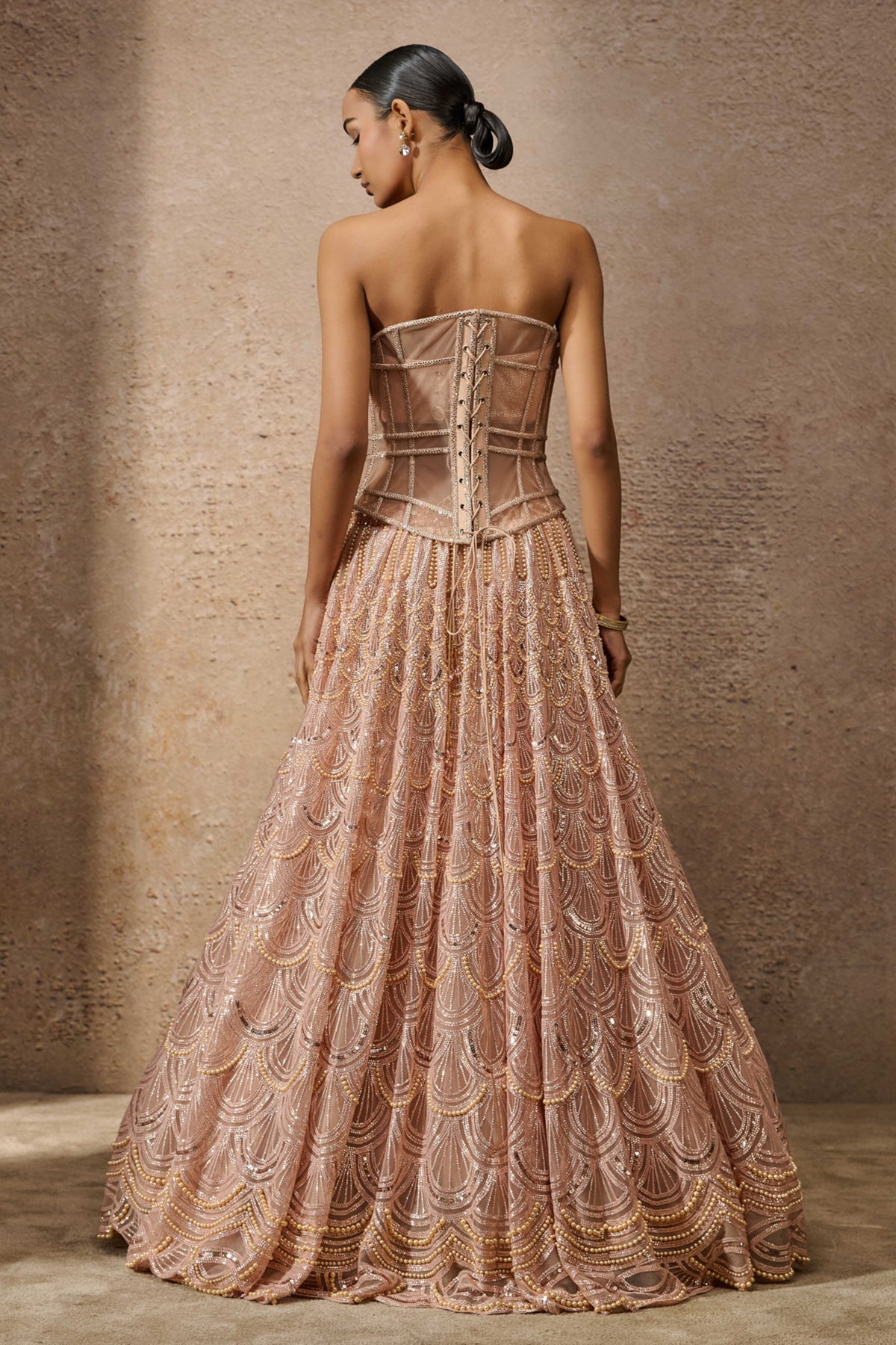 Classic Sequin Blush Lehenga Set