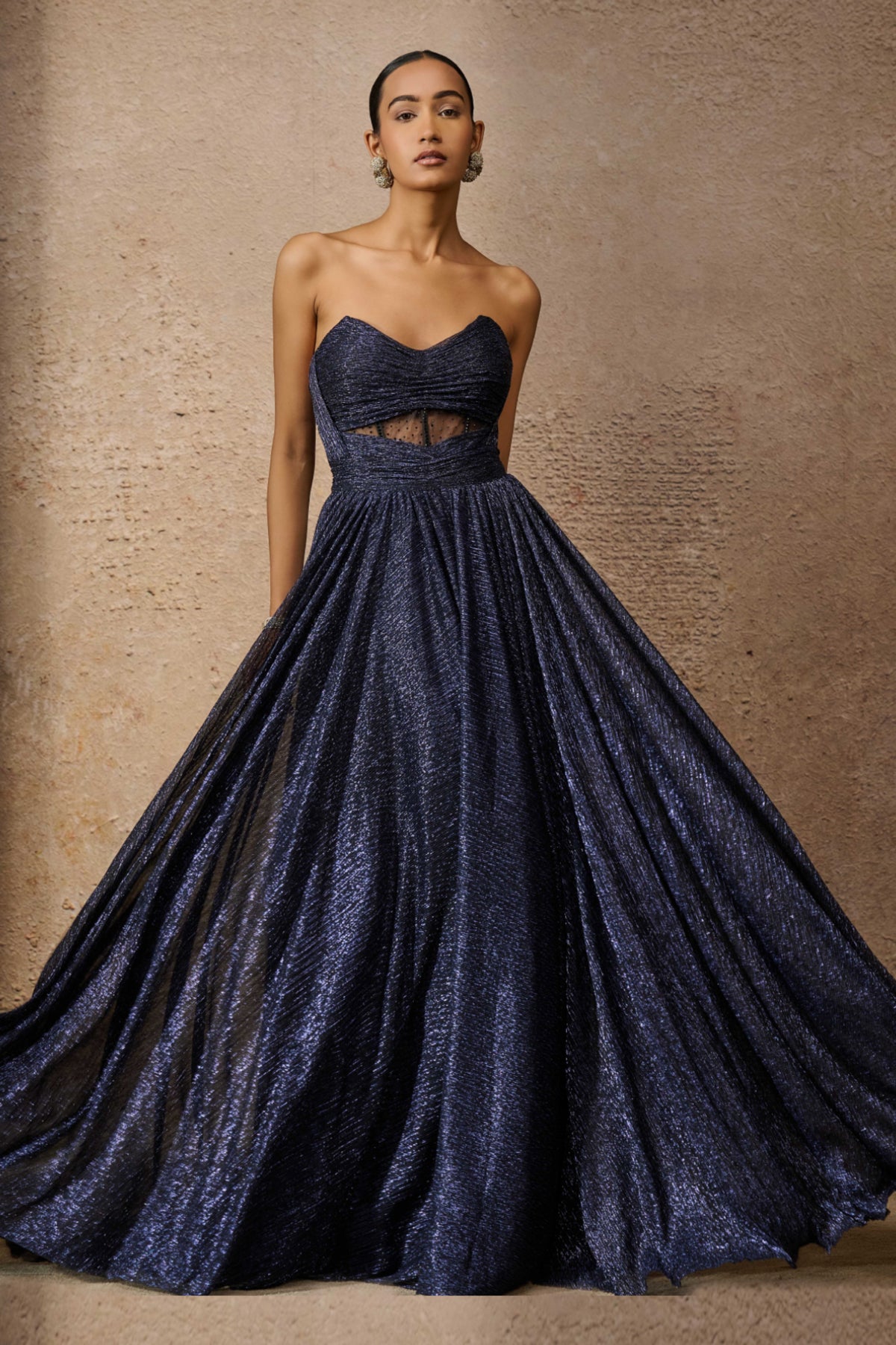 Classic Crinkle Midnight Blue Gown