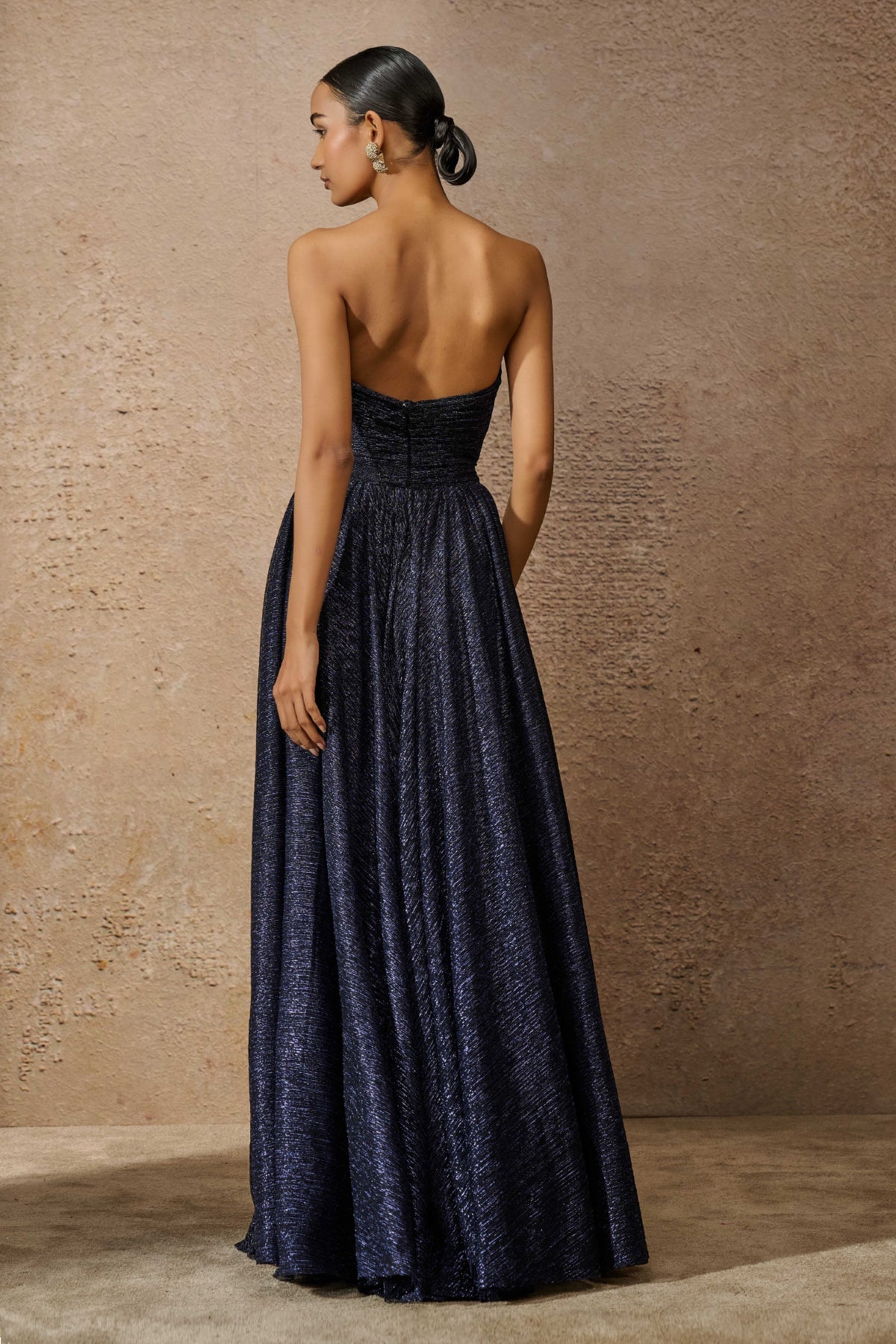 Classic Crinkle Midnight Blue Gown