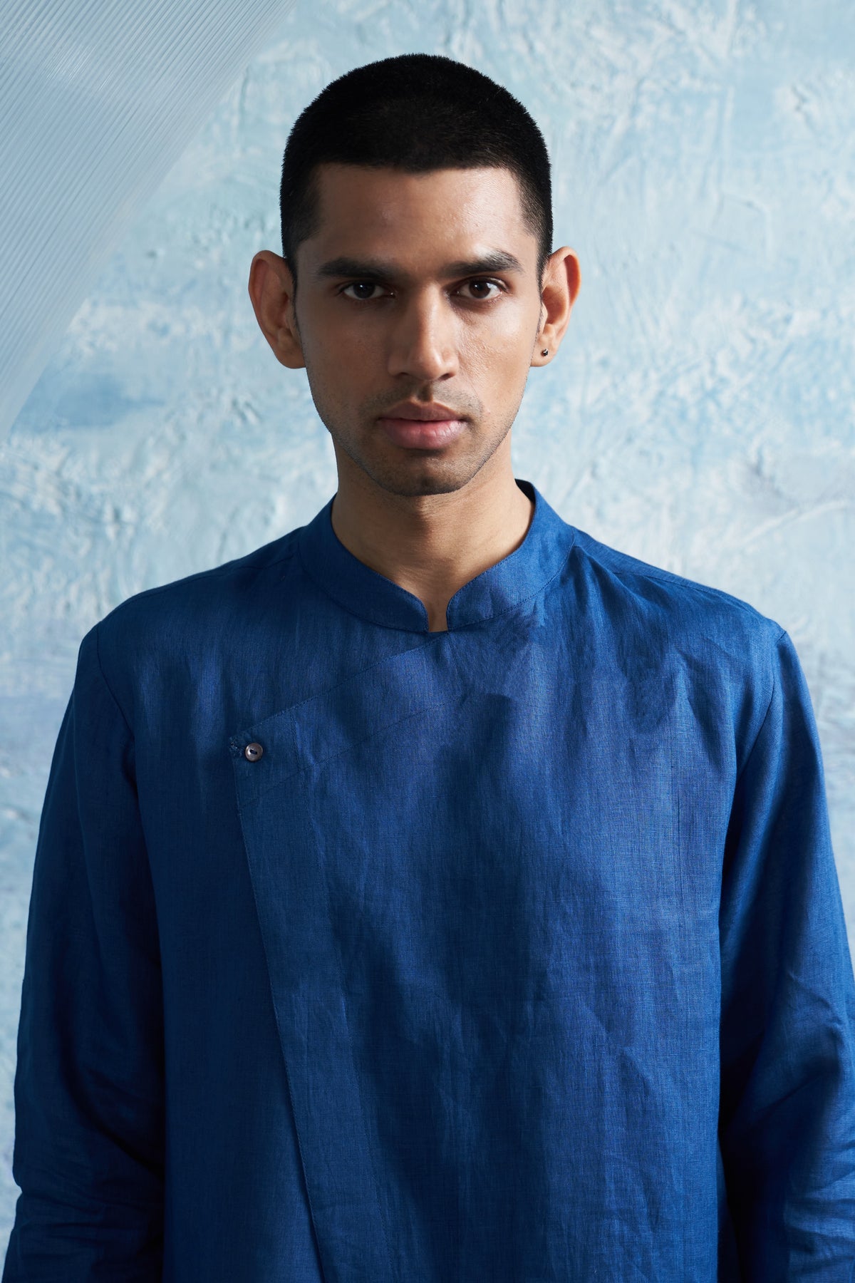 Aura Royal Blue Slant Kurta Set