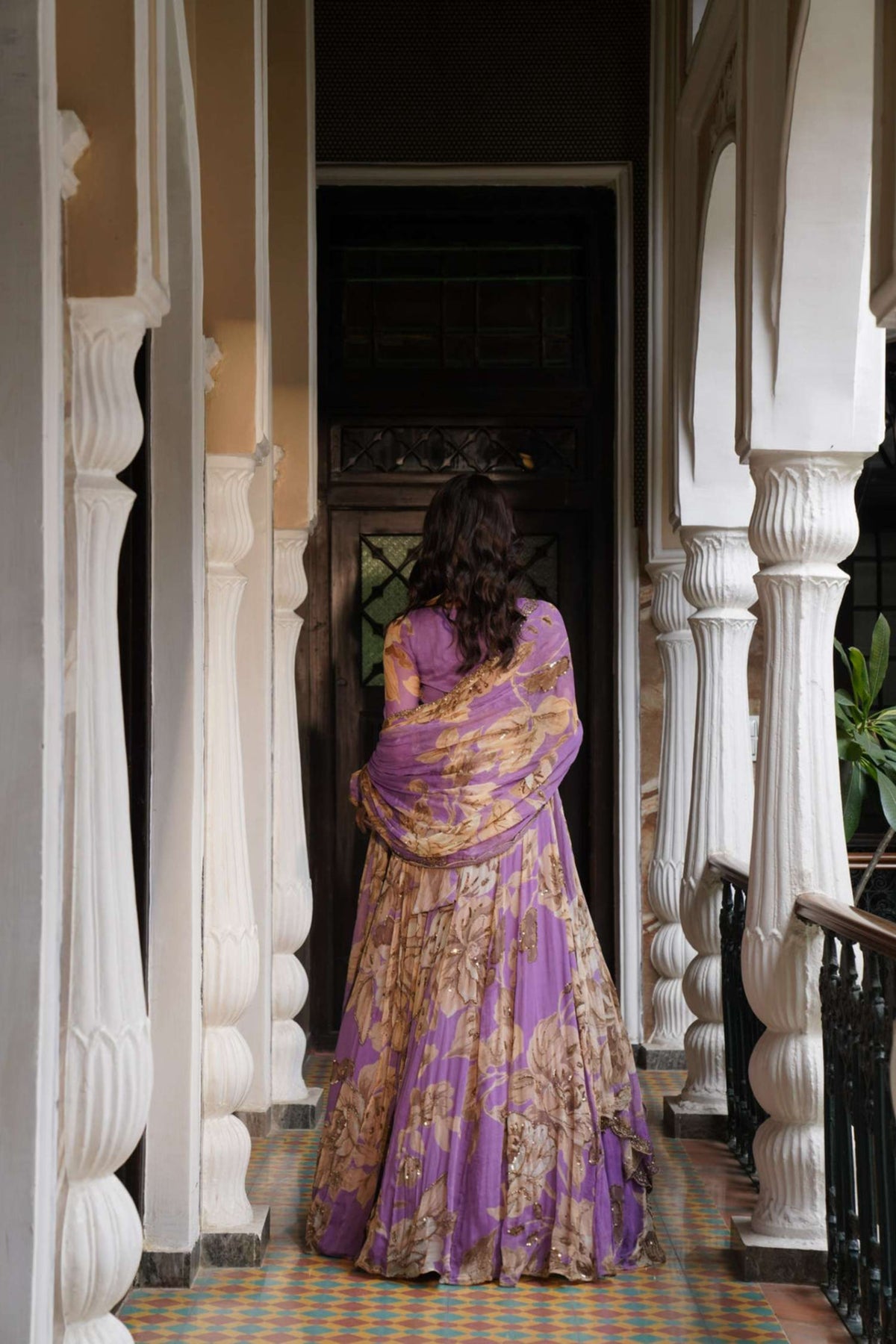 Lavender Floral Lehenga Set