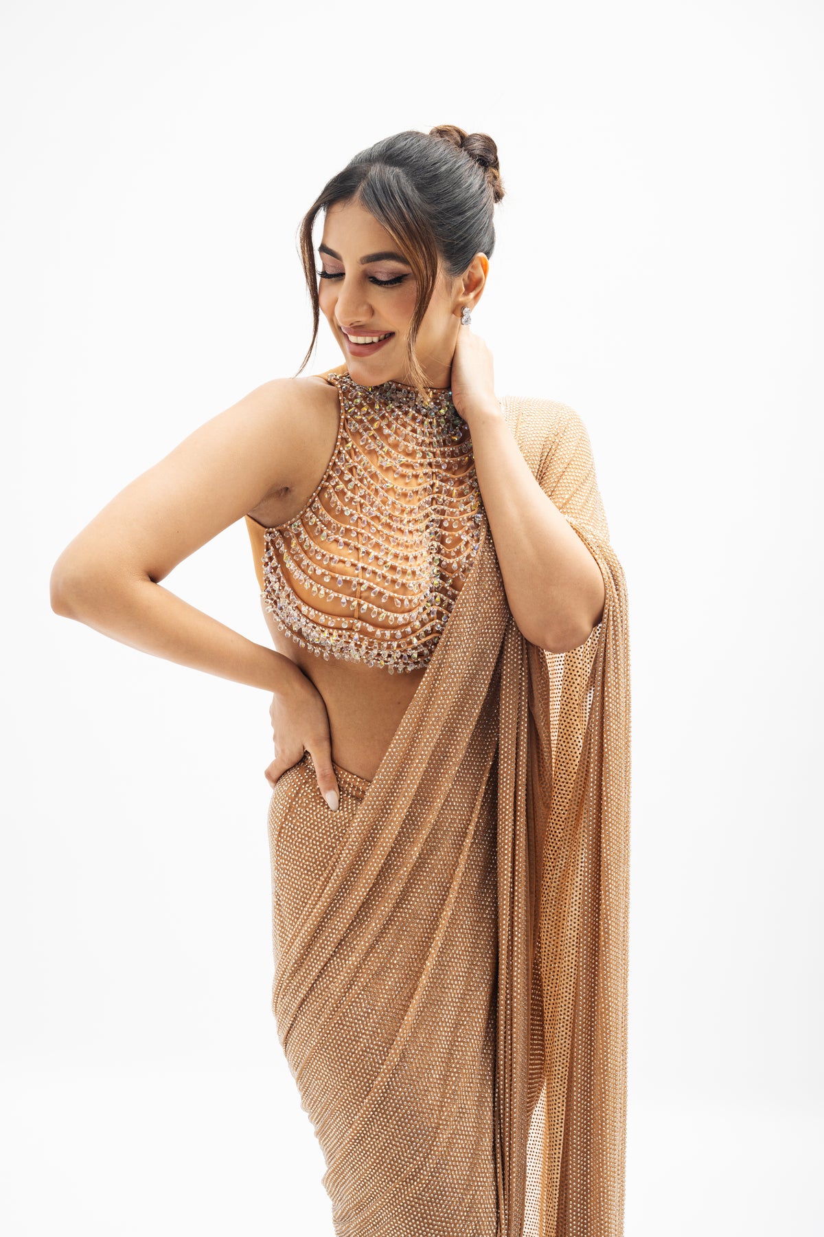 Margot Beaded Draped Saree Set