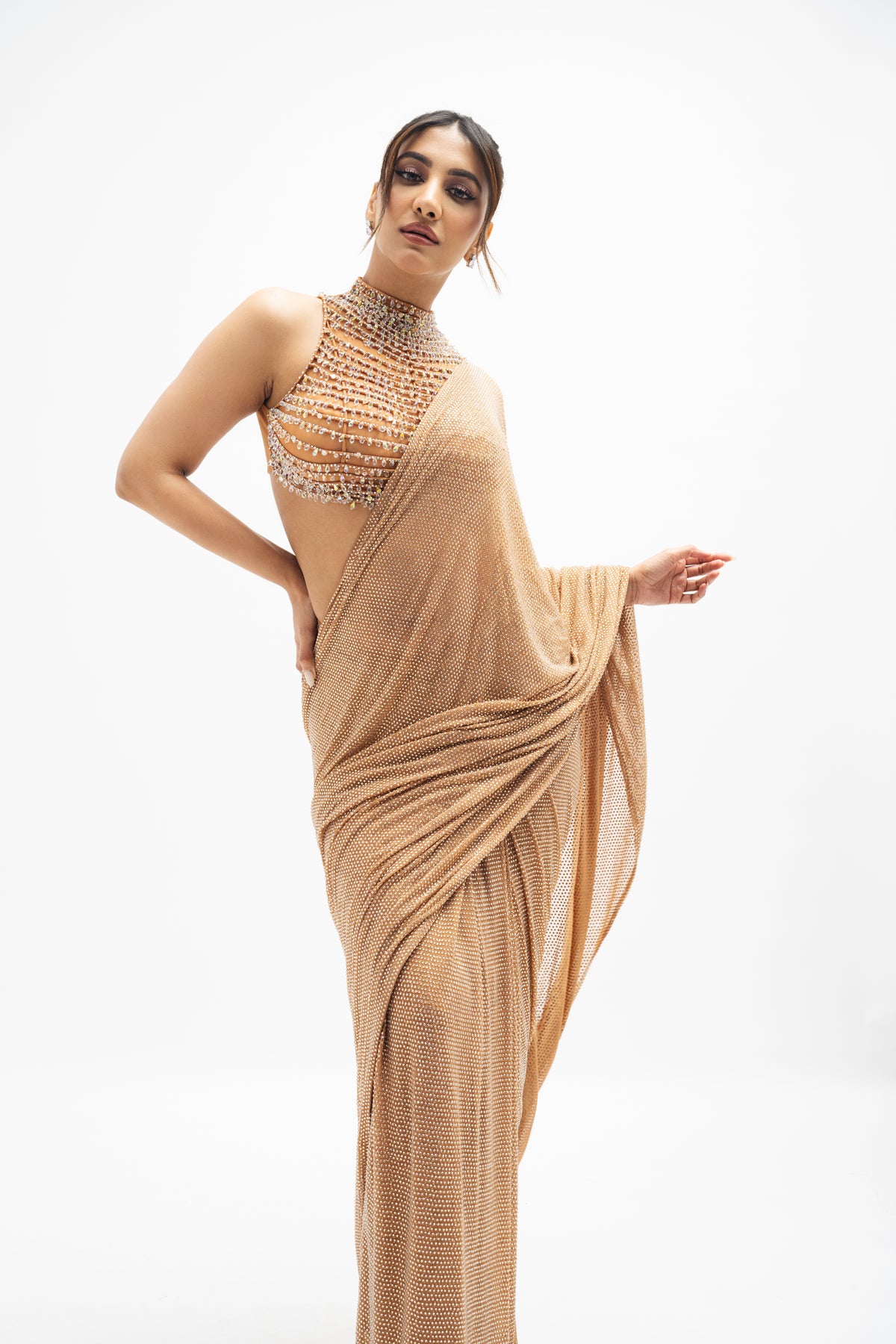 Margot Beaded Draped Saree Set