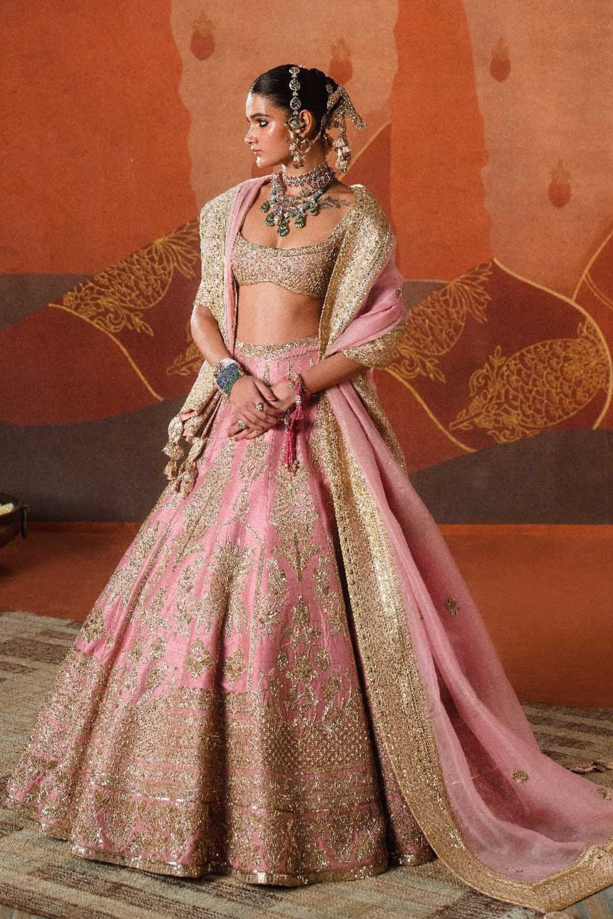 Gulab Barfi Onion Pink Lehenga Set