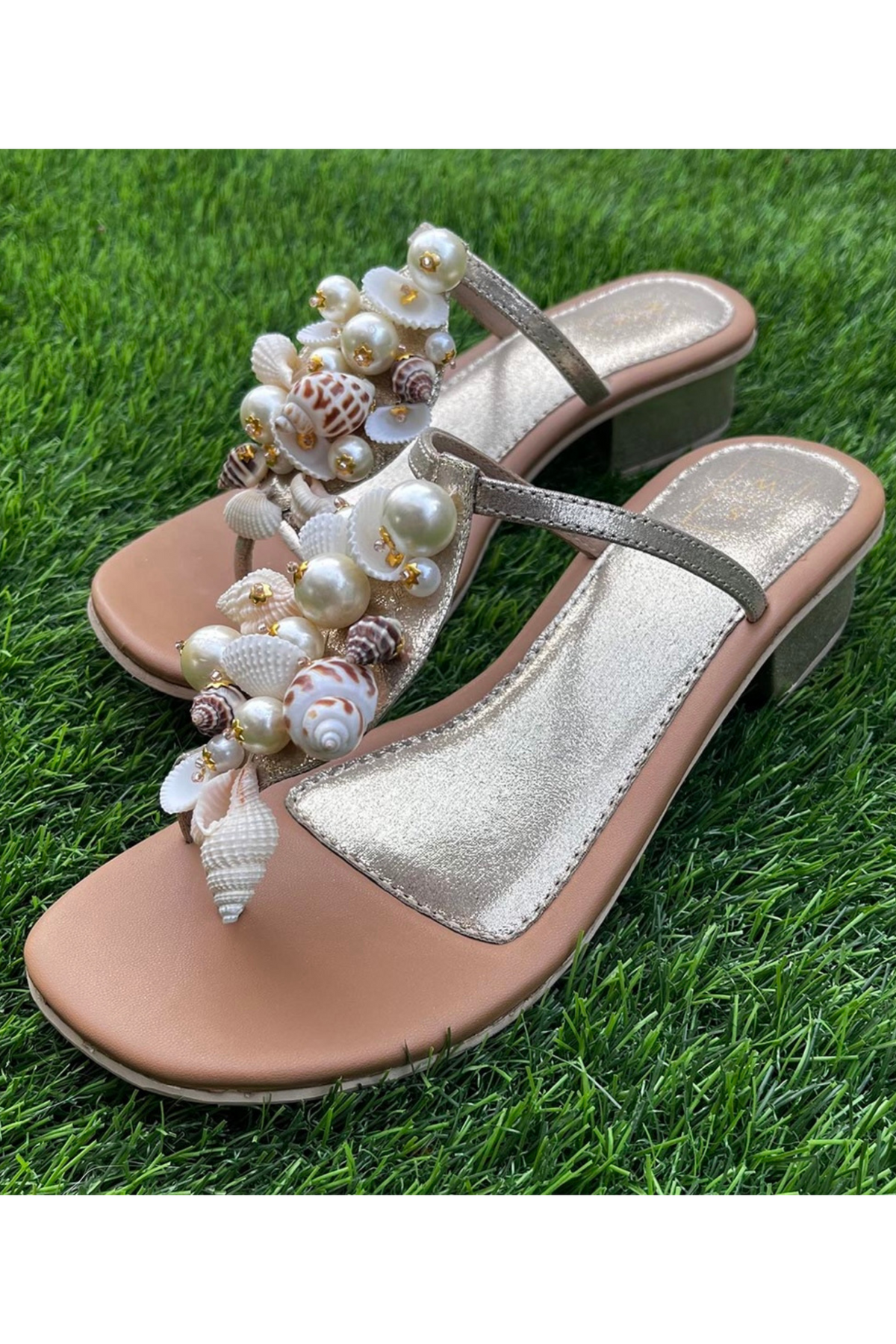 Yana gold beaded sandals