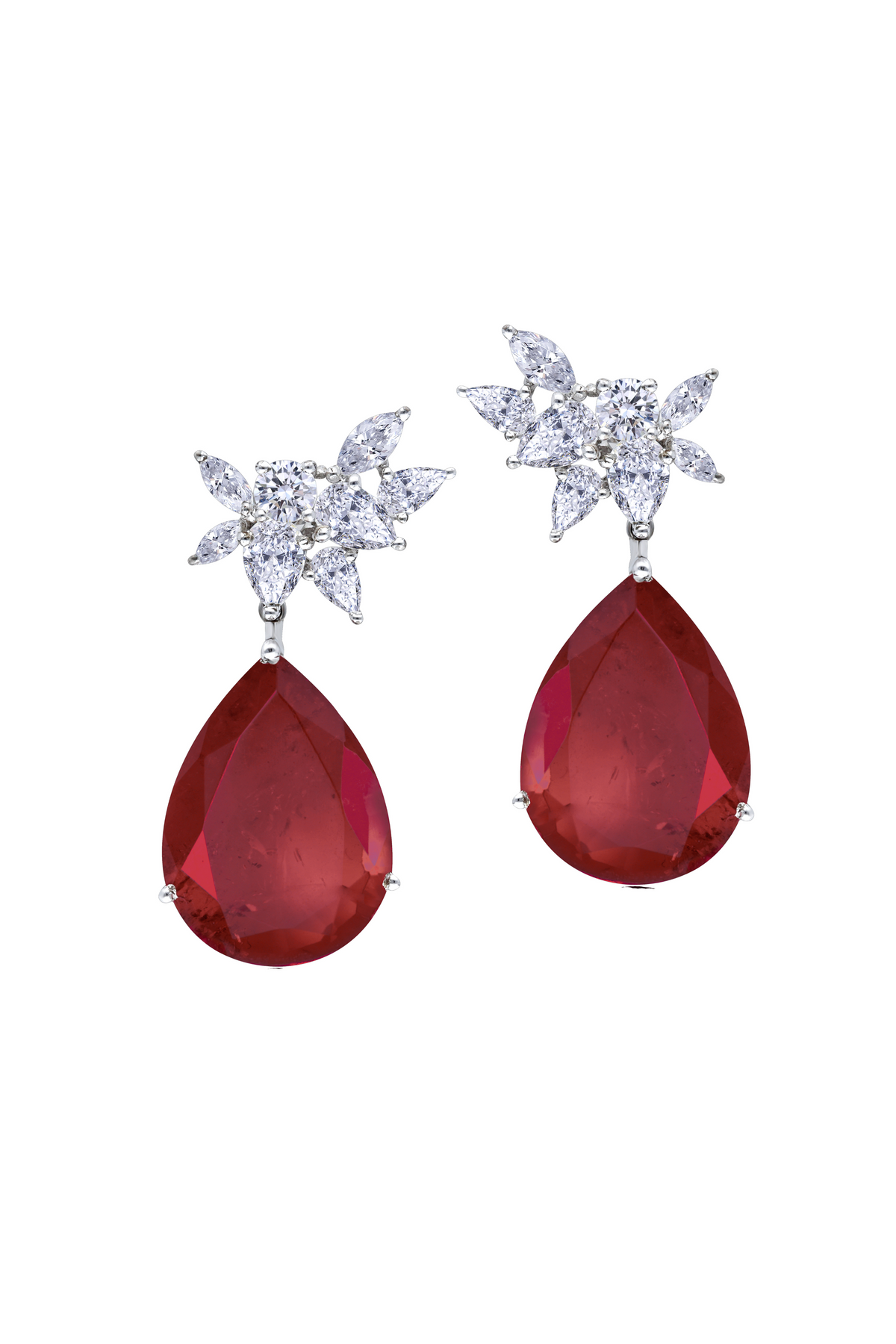 Classic White Pear Shaped Earrings