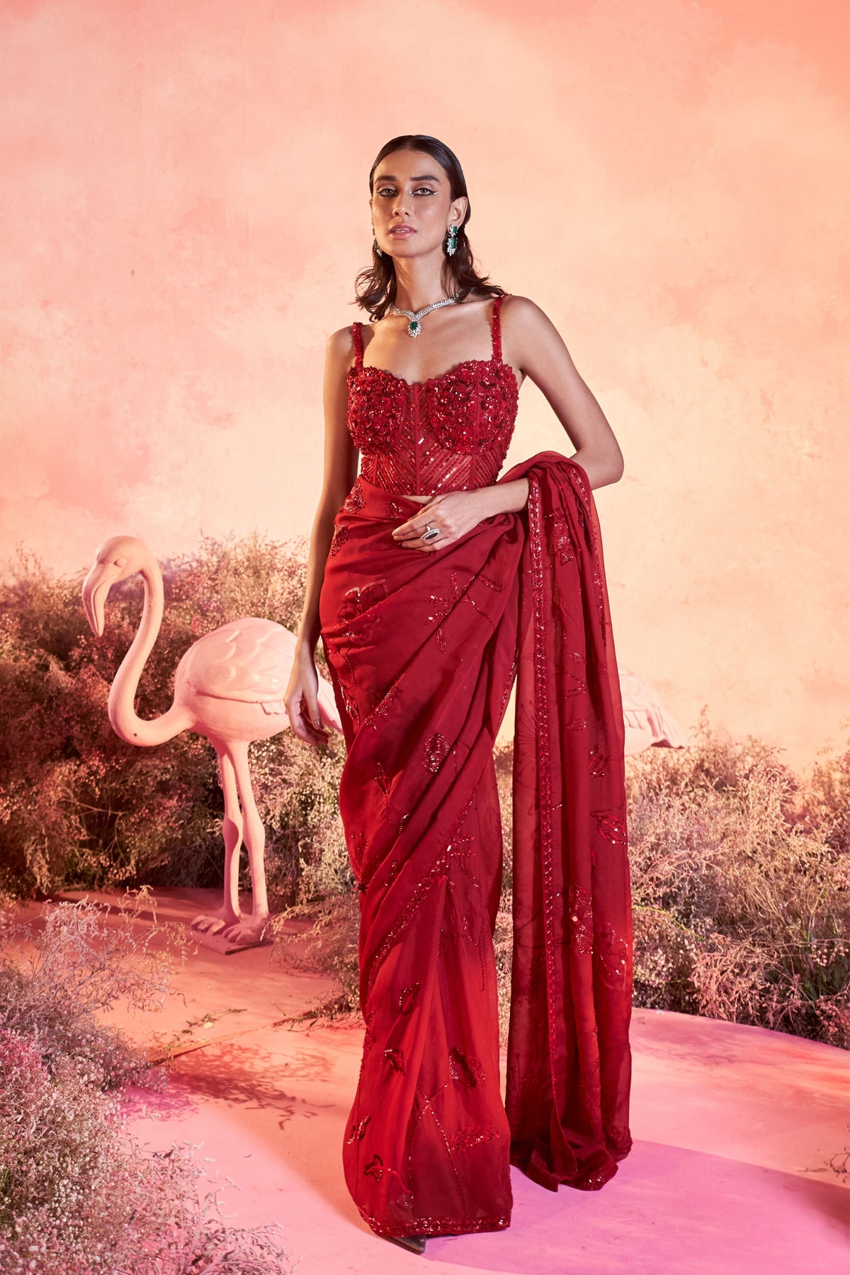 Rose Saree Set