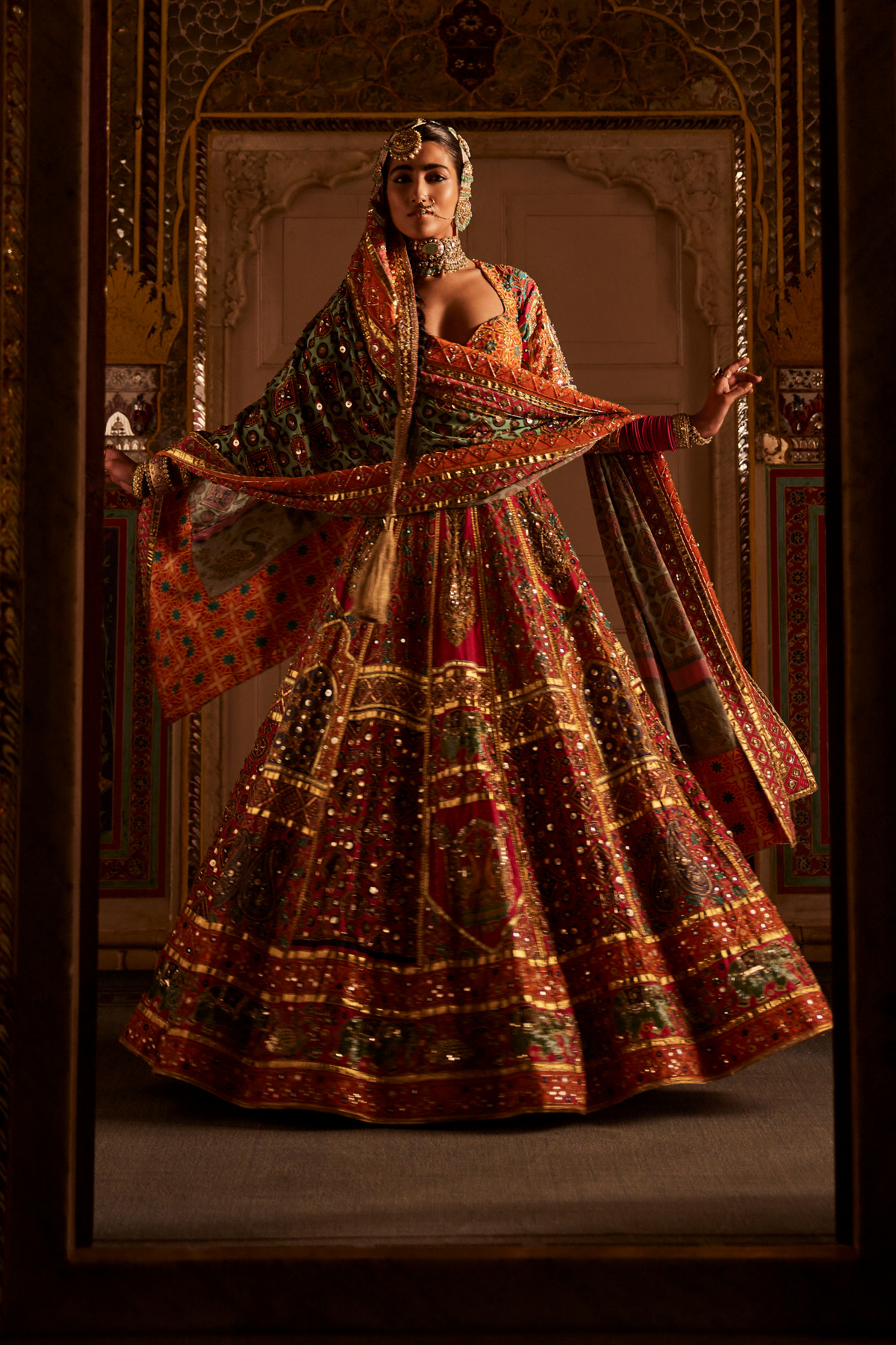 Xquisite Embroidery Multicolor Lehenga Set