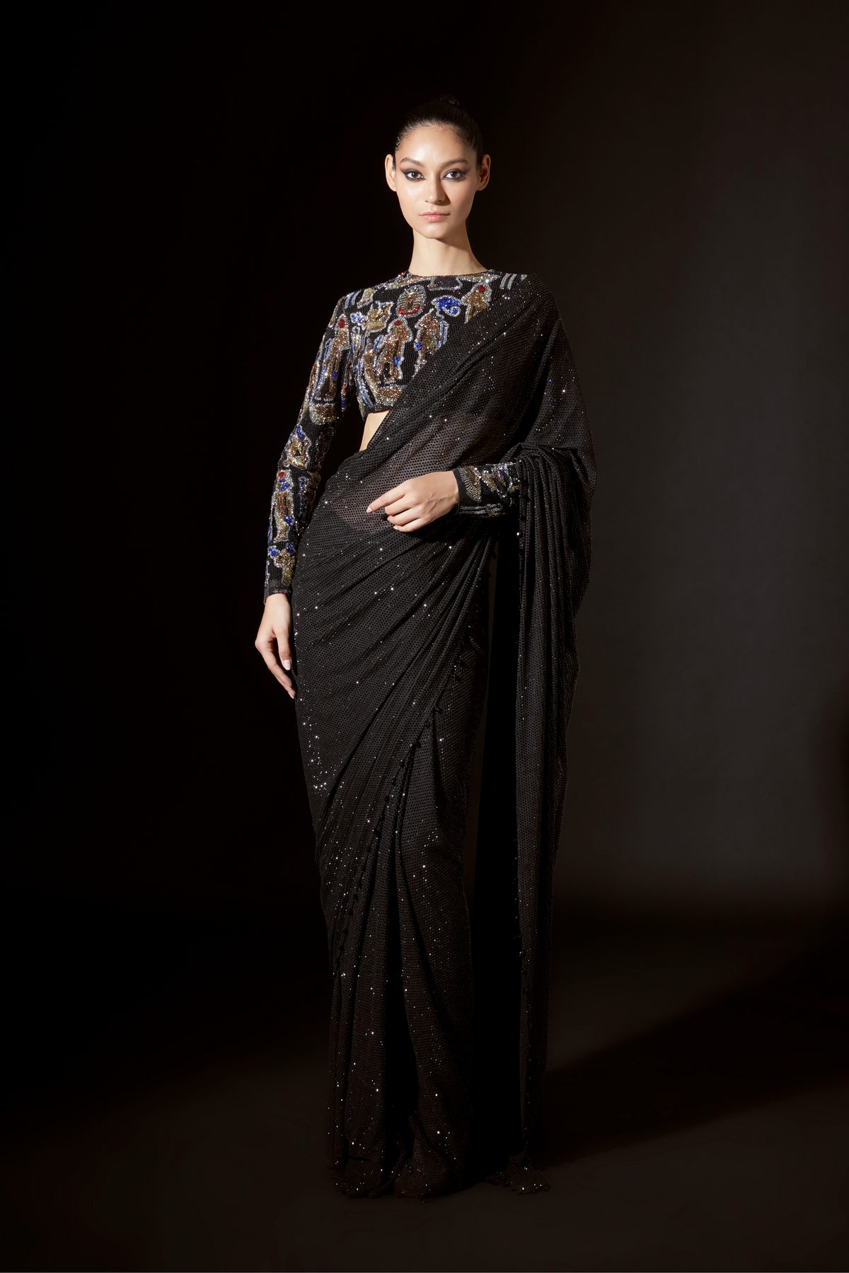 Black Aziza Saree Set