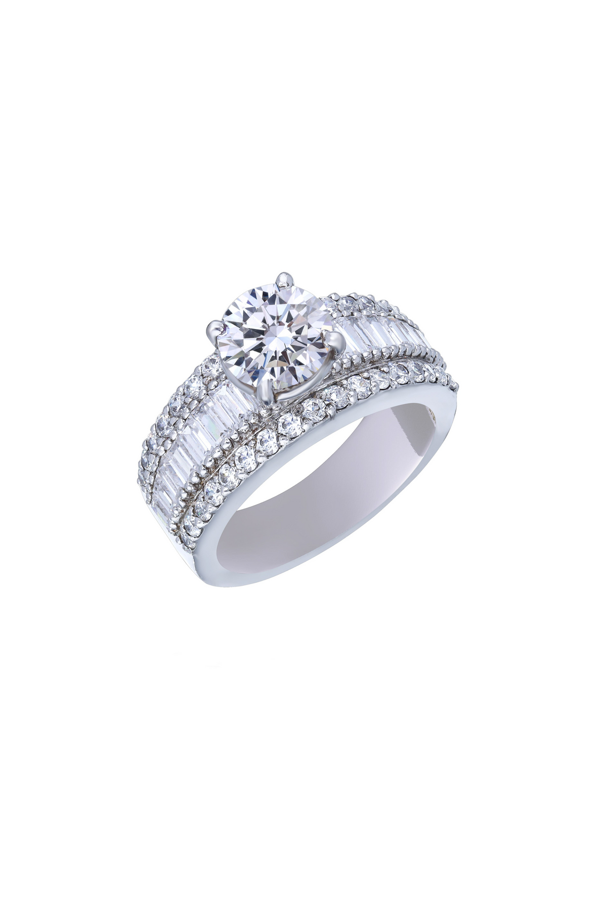 Silver White Classic Ring