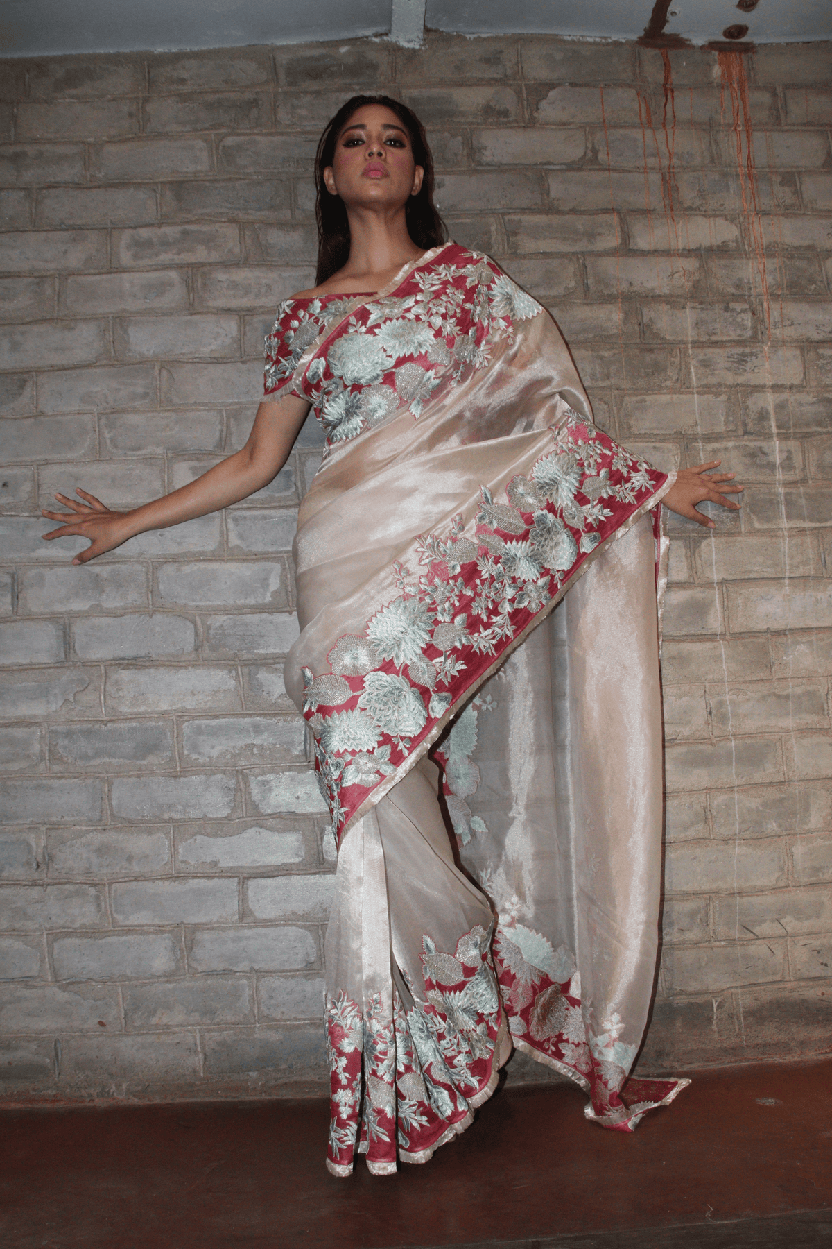 Silver Tissue Saree