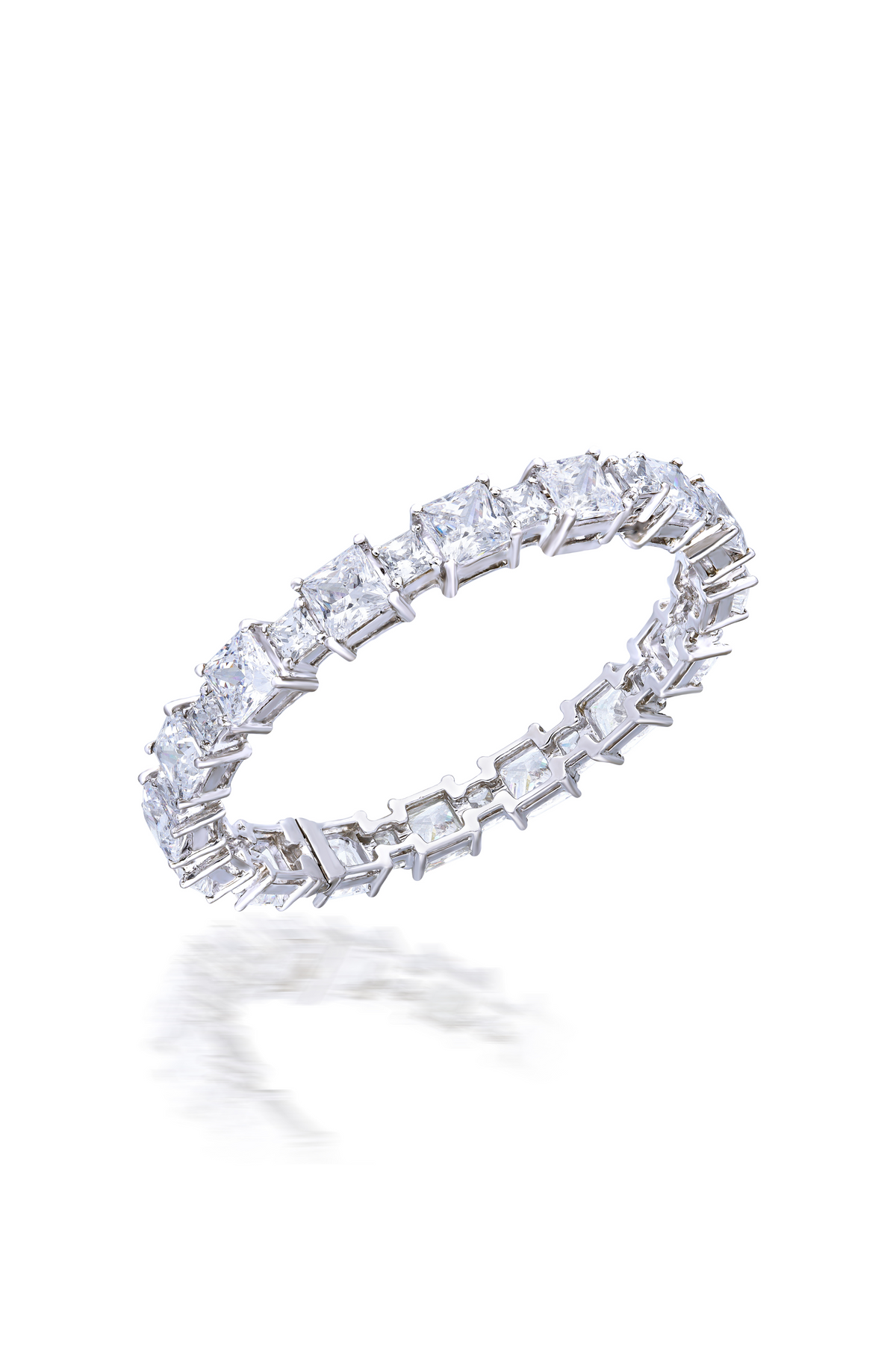 Princess Cut Sliver Bangle