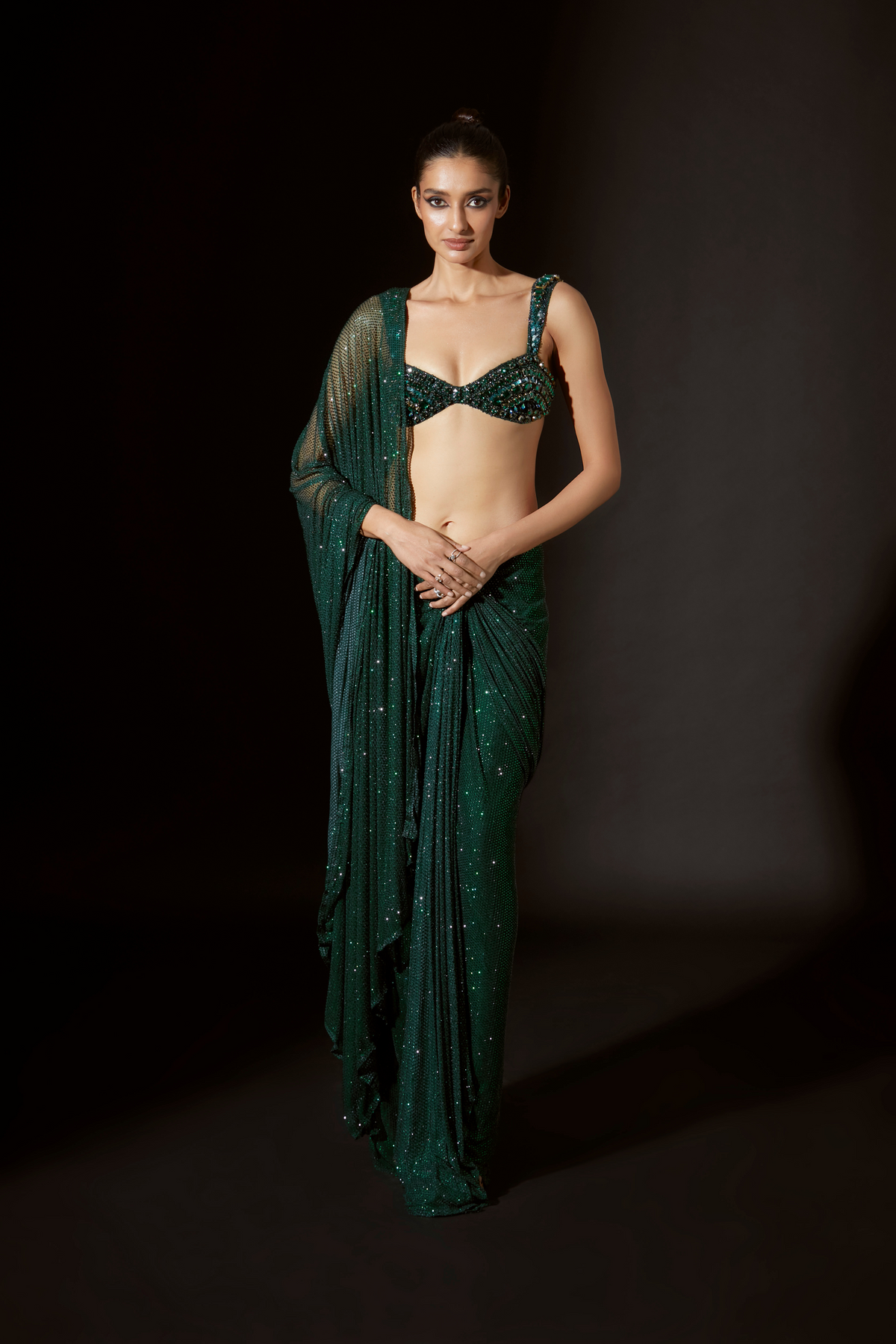 Emerald Green Nour Saree Set