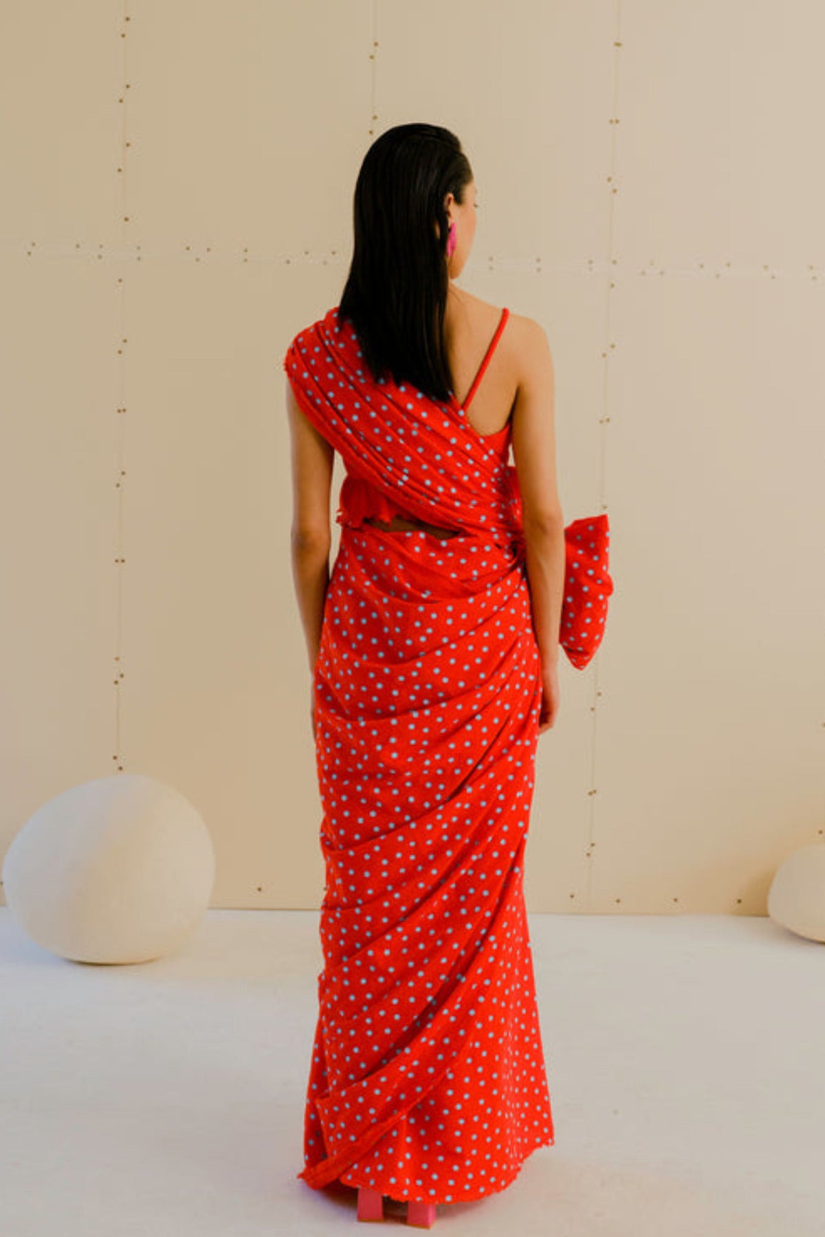 Lola Saree in Poppy Red