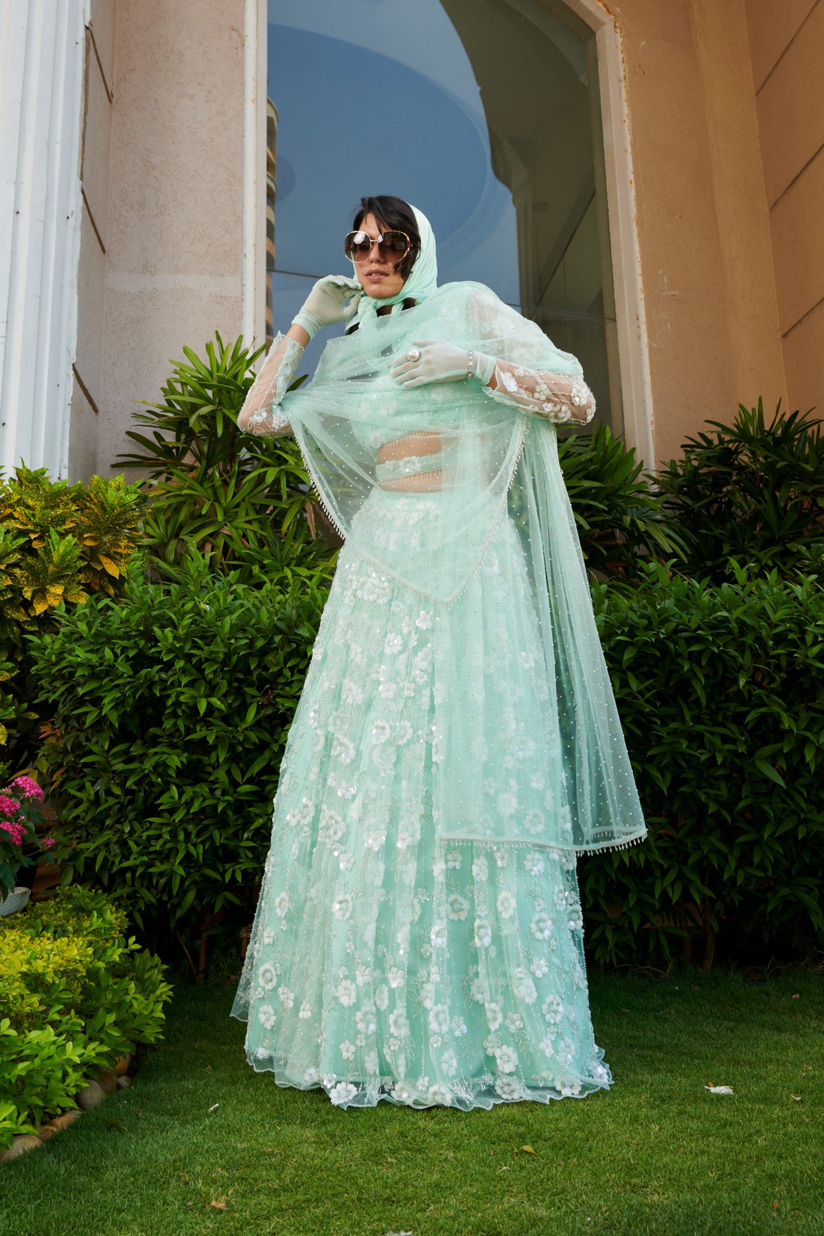 Mint Lehenga Set