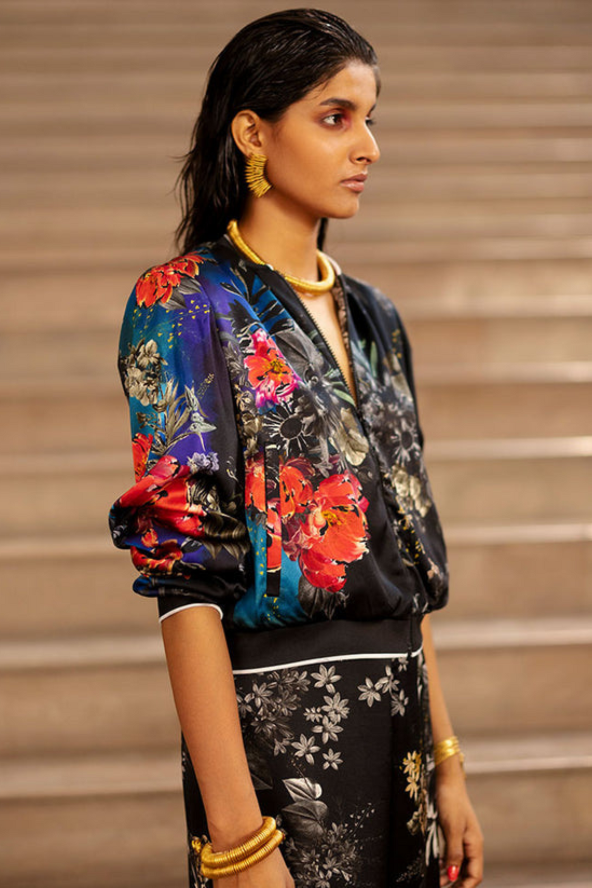 Floral Printed Bomber