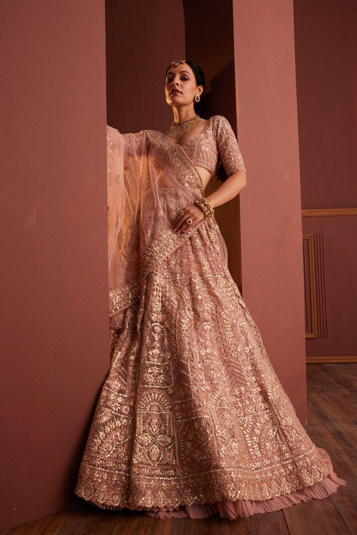 Pink Gotta-patti Lehenga