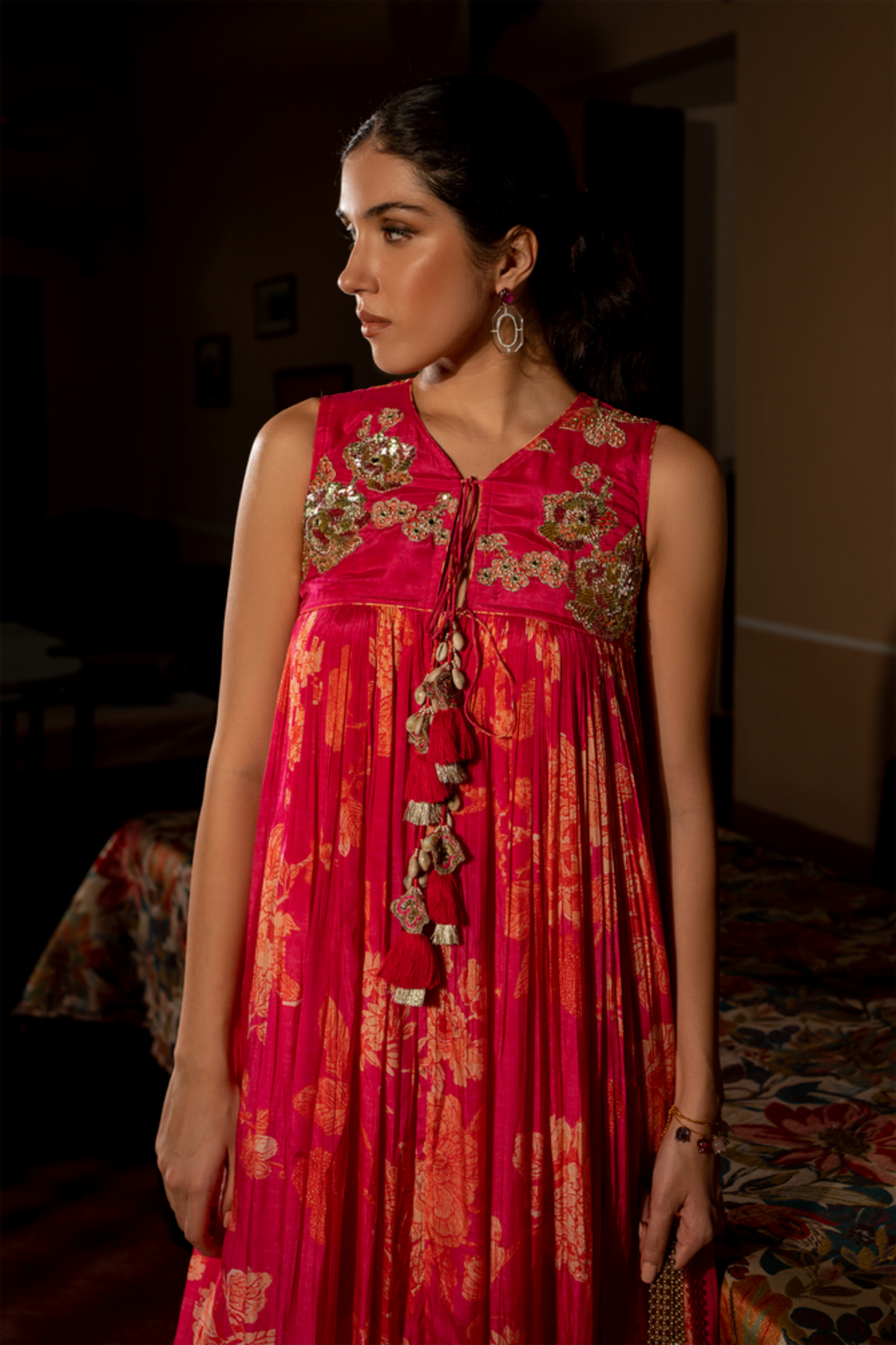 Flourishing Floral Jaal Maxi Dress