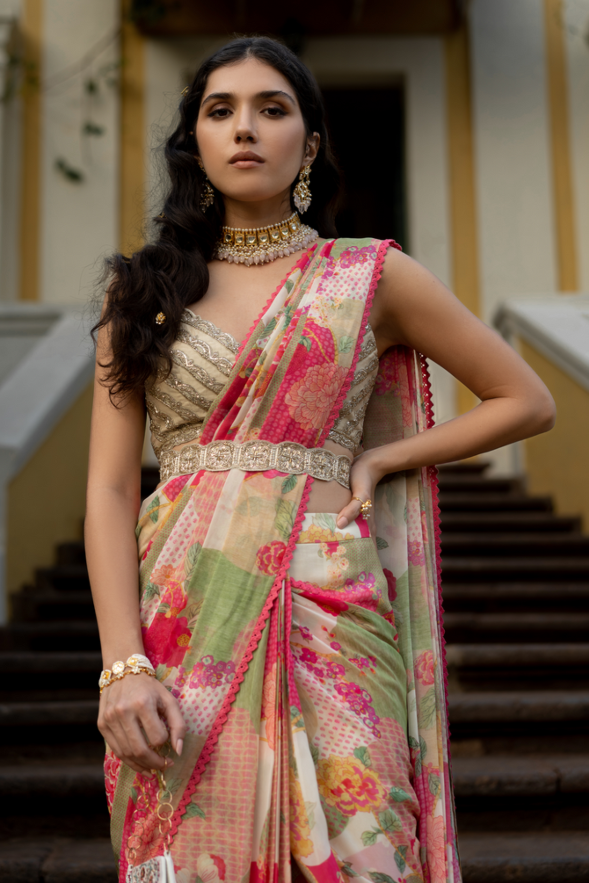 Bloom With Grace Naksha Saree Set