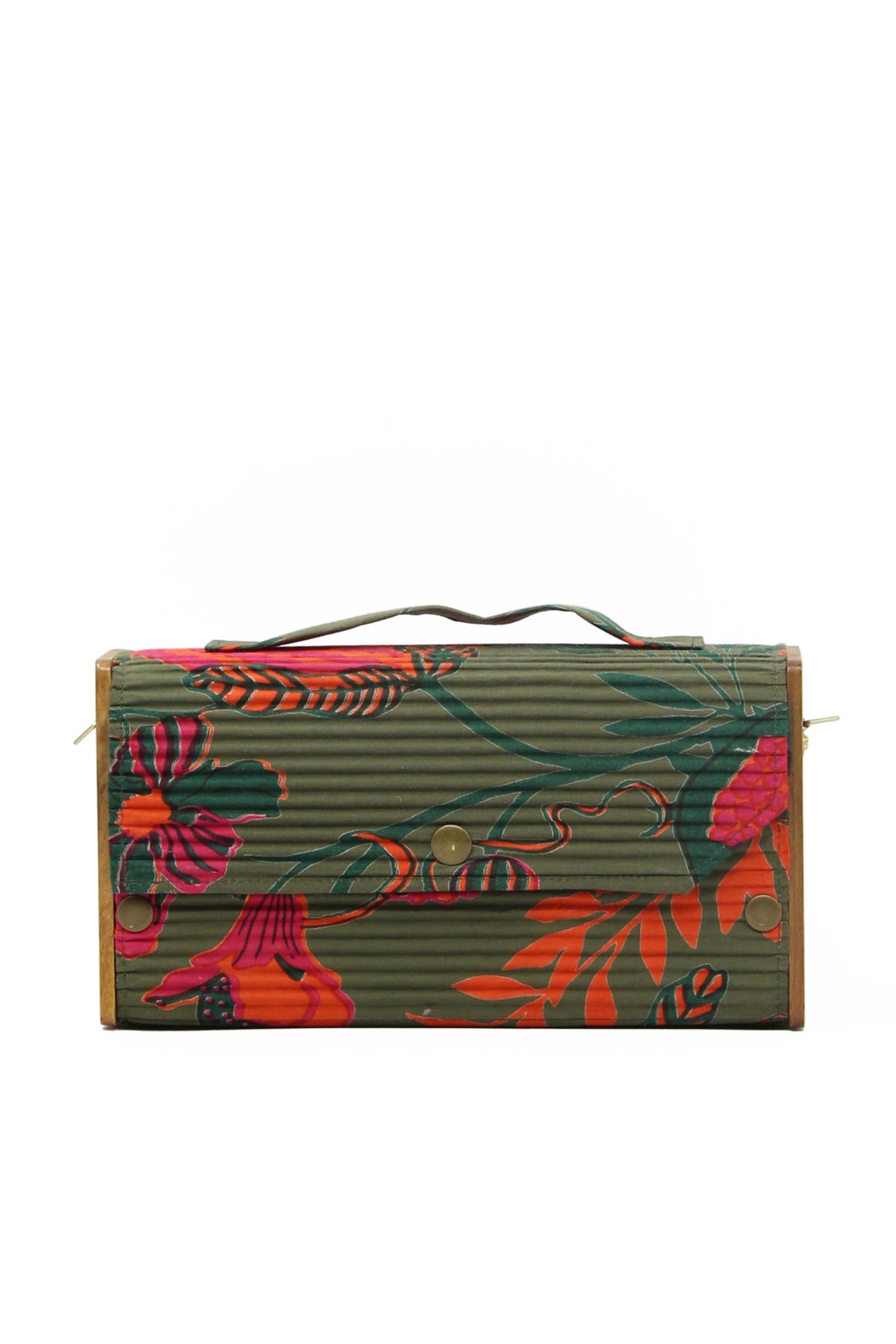 Garden Gala &amp; Solid Pink Box Clutch - Changeable Sleeve