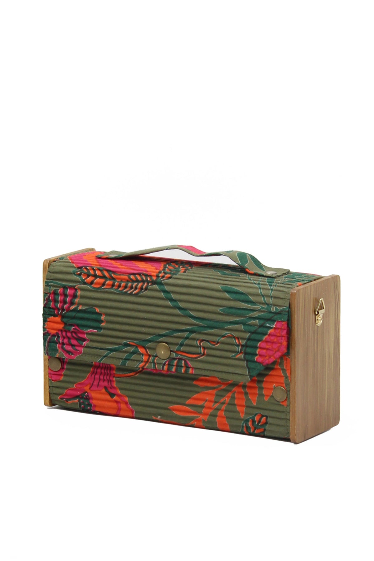 Garden Gala &amp; Solid Pink Box Clutch - Changeable Sleeve