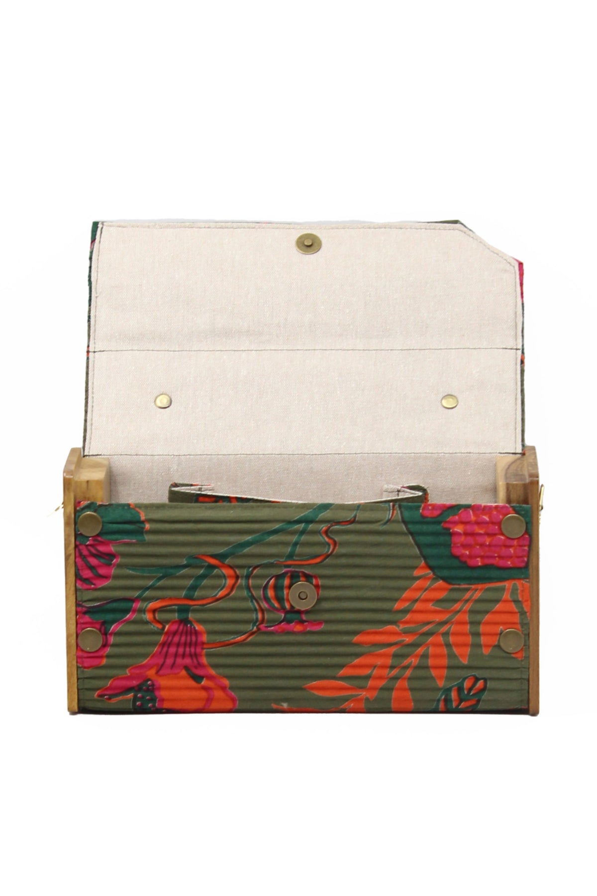 Garden Gala &amp; Solid Pink Box Clutch - Changeable Sleeve