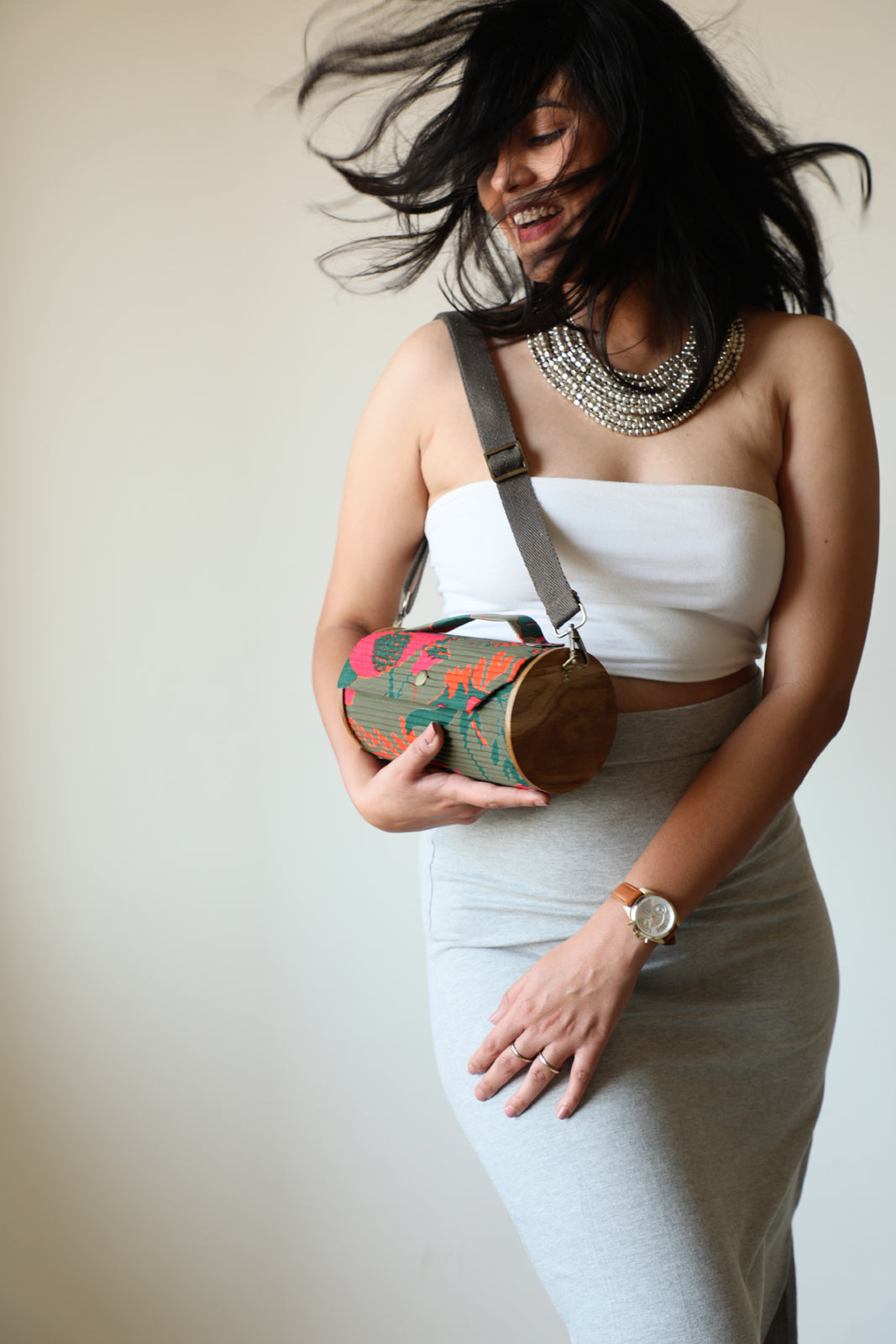 Garden Gala &amp; Saffron Sun Round Clutch - Changeable Sleeve