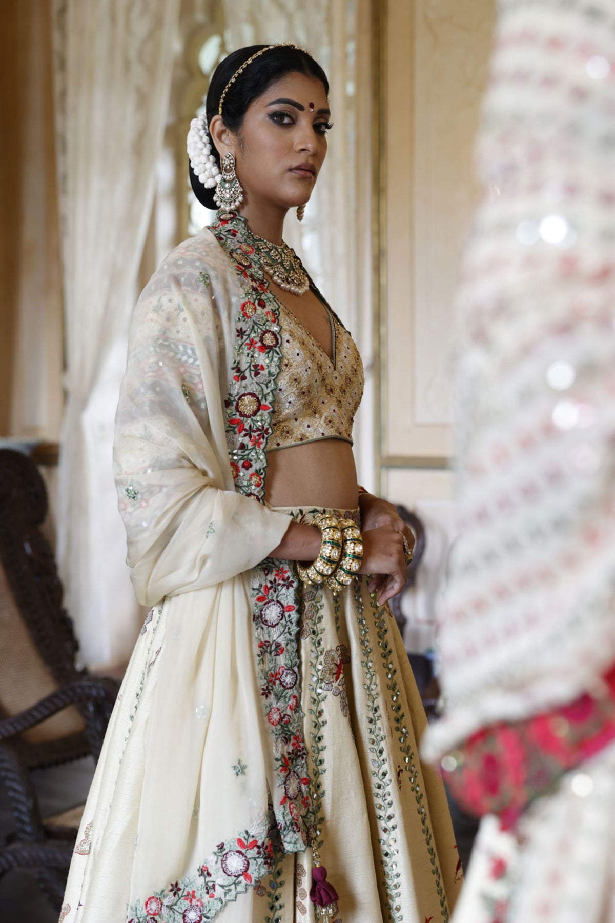 Ivory Lehenga Set